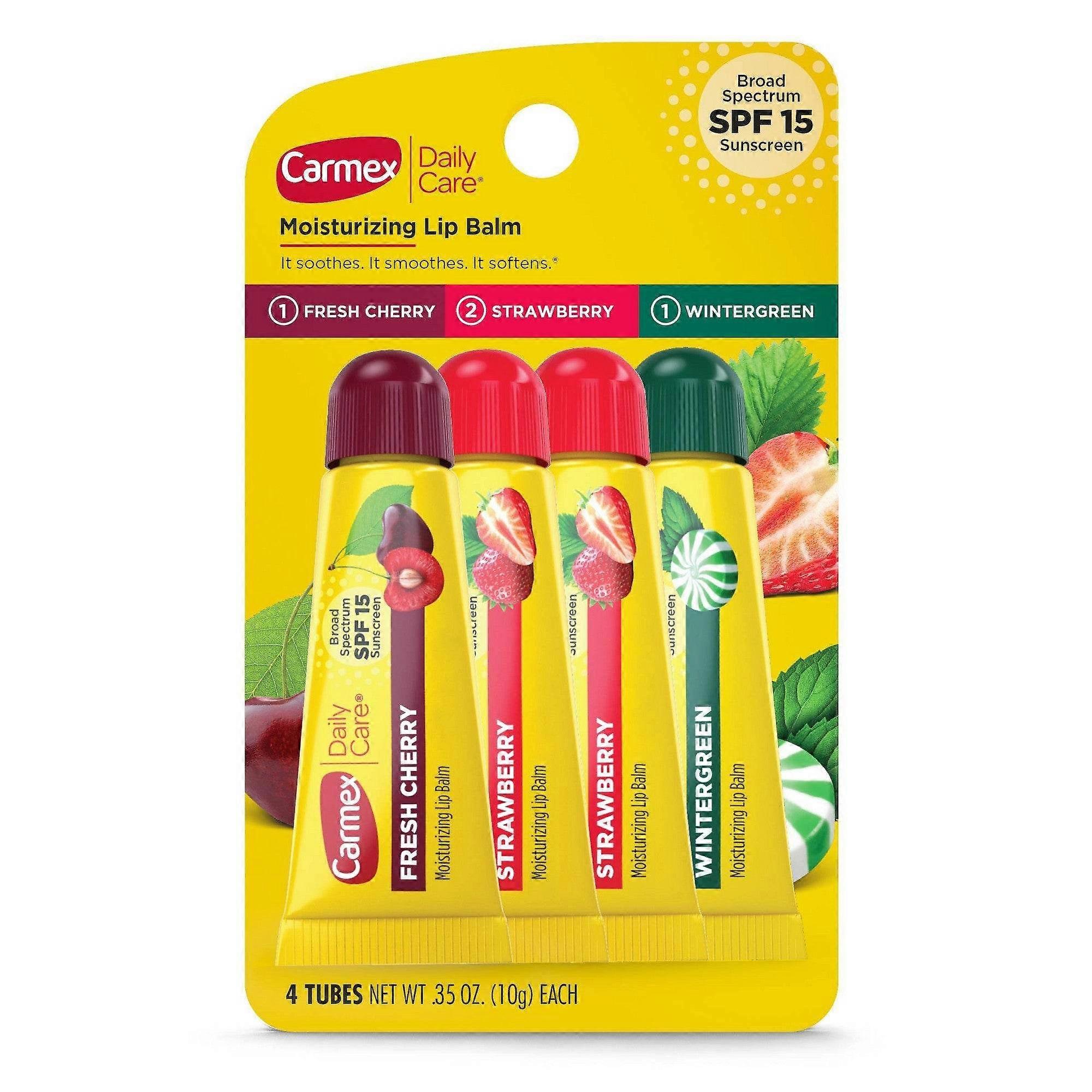 Carmex Daily Care 保湿润唇膏混合装，4 件装