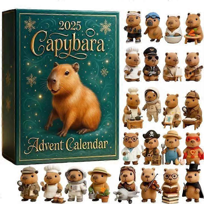 Portable Hot-Selling 2025 Capybara Advent Calendar Christmas Capybara Blind Box Figurine