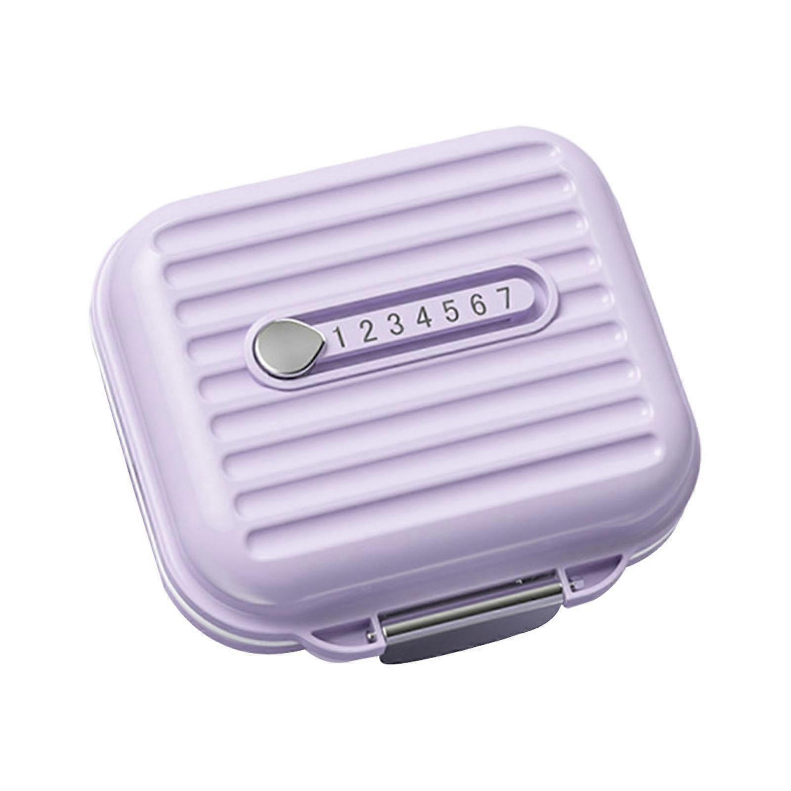Weekly Pill Organizer 7 Day Waterproof Medication Storage Box with Daily Compartments, Purple Small