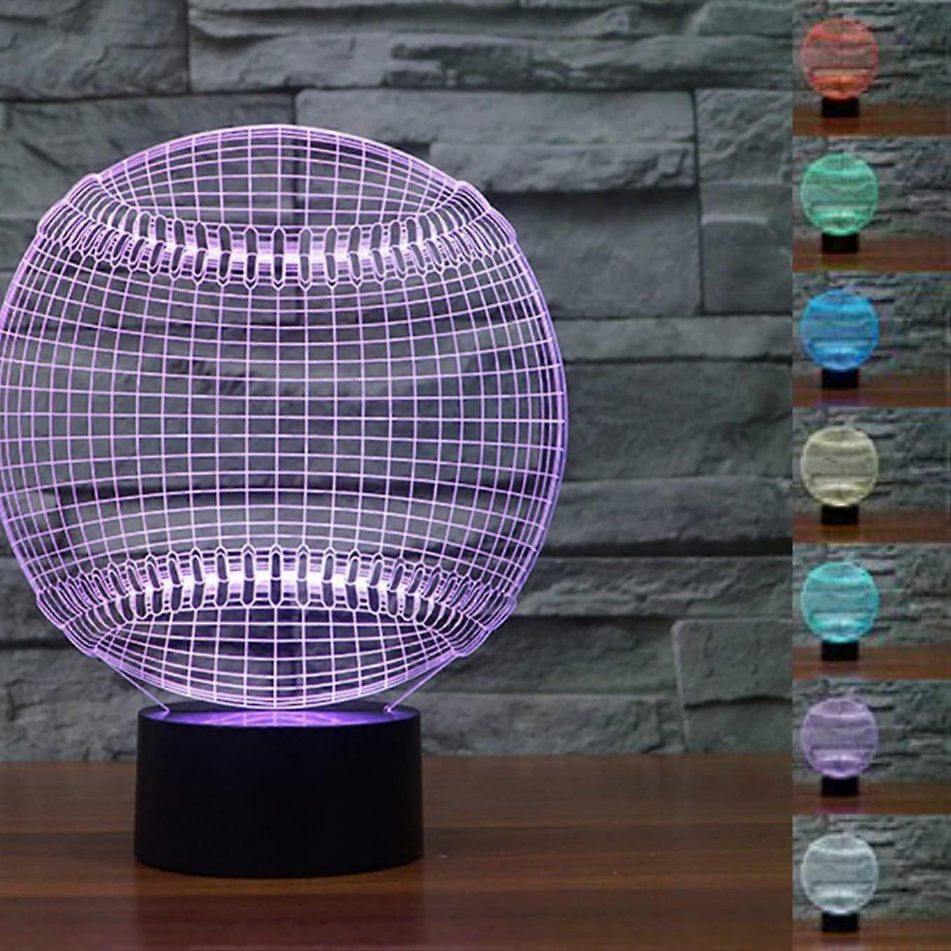 LINLIN 3D Visual Effect Bedside Table Lamp,7 Colors Changing LED Touch Switch Desk Night Light Decorative Stand Lamp for Birthday Christmas