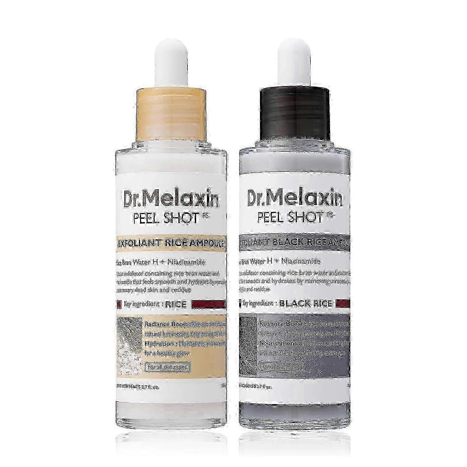 2ST PEEL SHOT GLOW EXFOLIANT RISAMPULL (VITT RIS/SVART RIS)