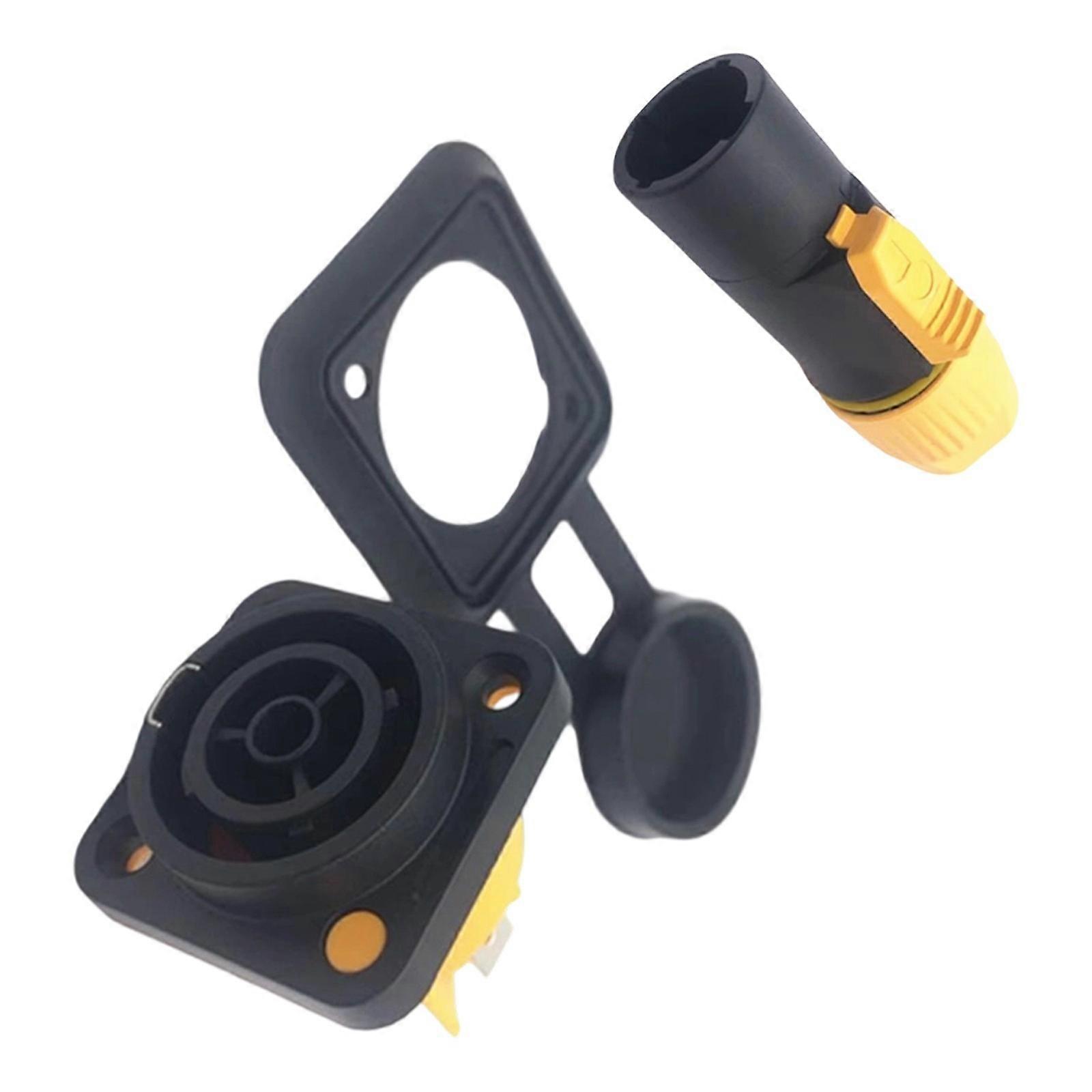 Waterproof Power Plug Powercon Connector 3 Cores Powercon Plug and Plug Panel Adapter Universal for Speaker Equipment Multicolor