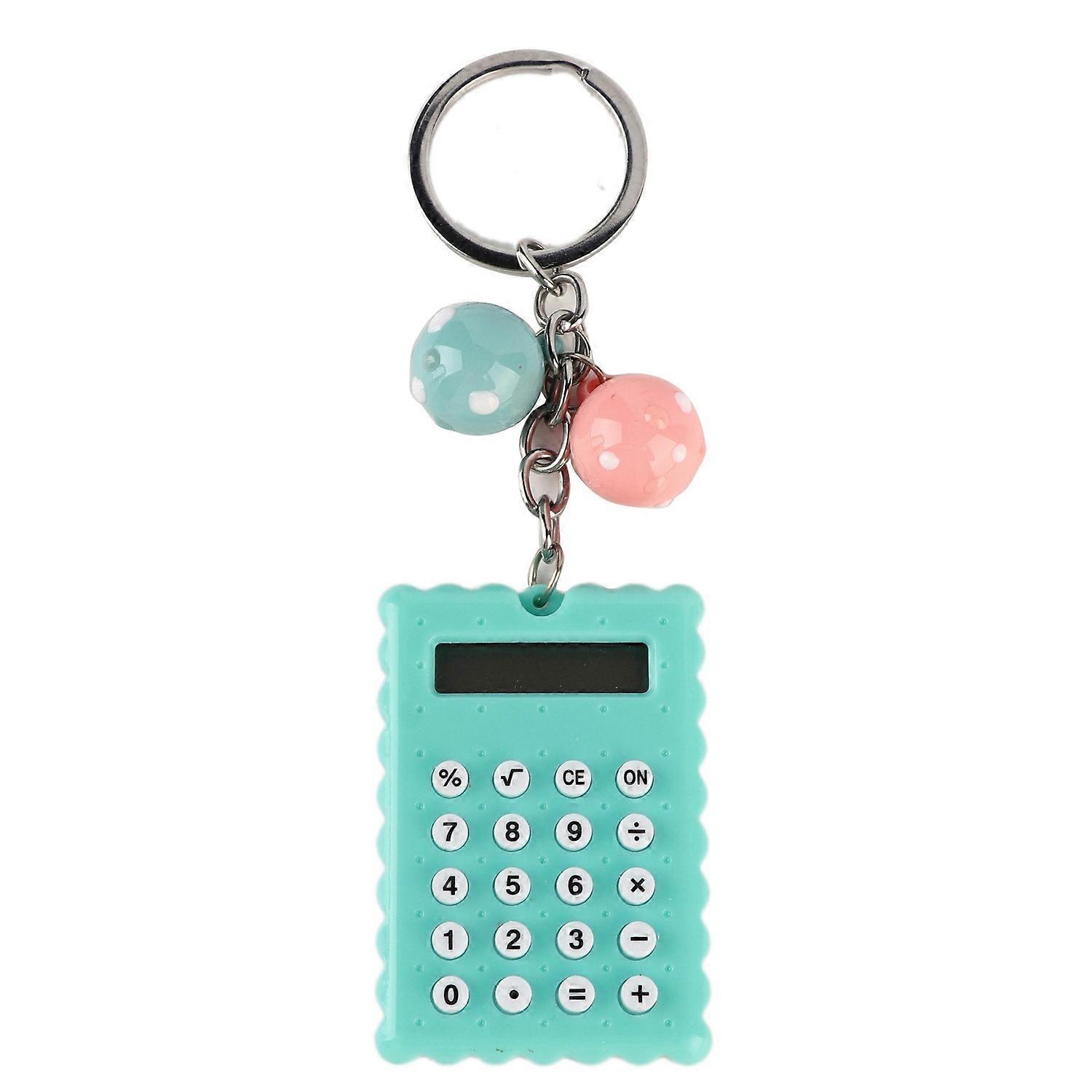 Mini Portable Cute Cookies Style Key Chain Calculator Candy Color Pocket Calculator (Green)
