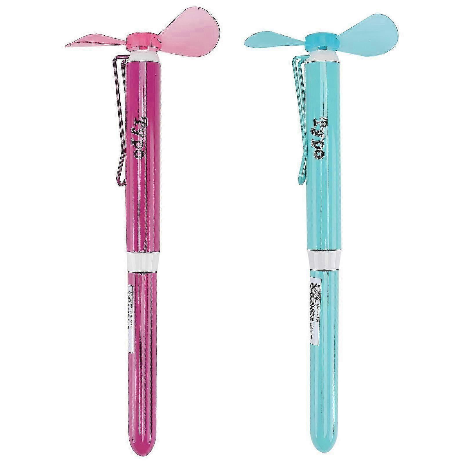 2Pcs Creative Fan Adorn Pen Multifunction Ballpoint Pen Students Supply