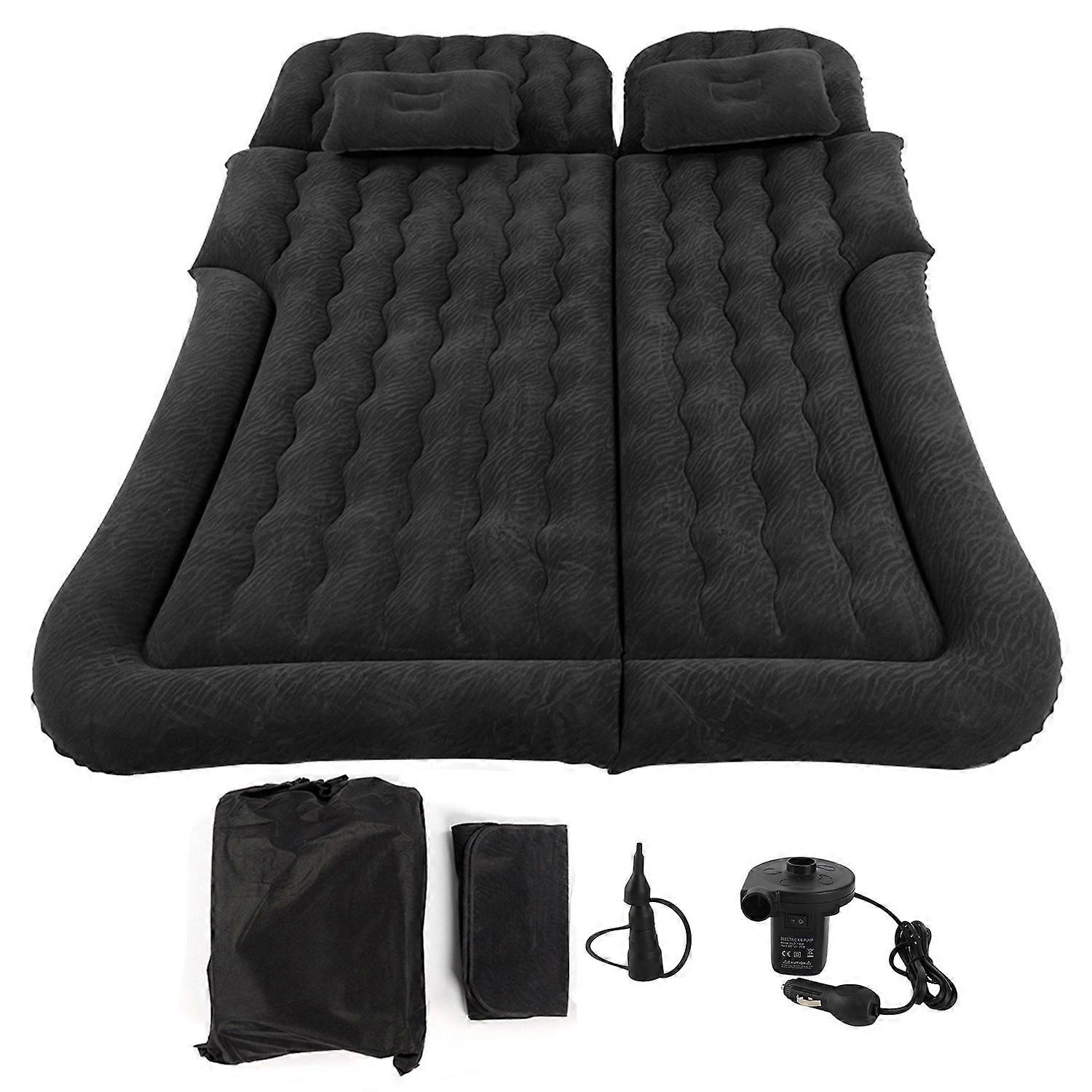 2‑In‑1 Multifunction Inflatable Travel Mattress PVC Flocking Soft Sleeping Rest Cushion for Car SUVB