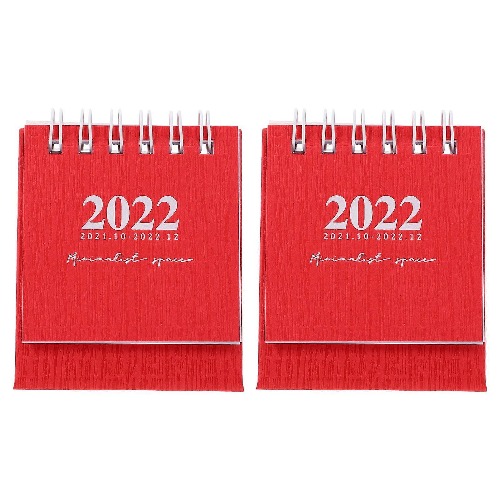 2pcs Simple Mini Desk Calendars Decorative Adornment Small calendars for Home Office