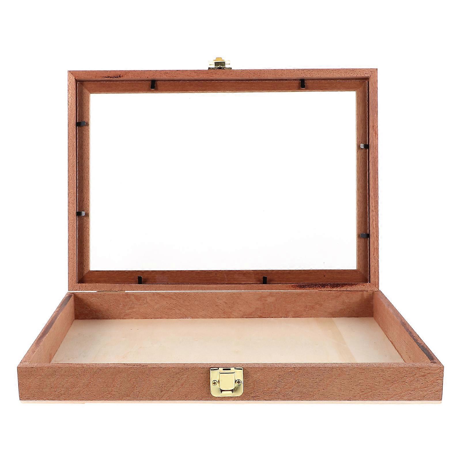 Insect Specimen Box Elegant Wooden Case For Home Decoration Rectangular Design With Clear View Window Suitable For Adults 31.00X22.00X4.50CM 1Pcs