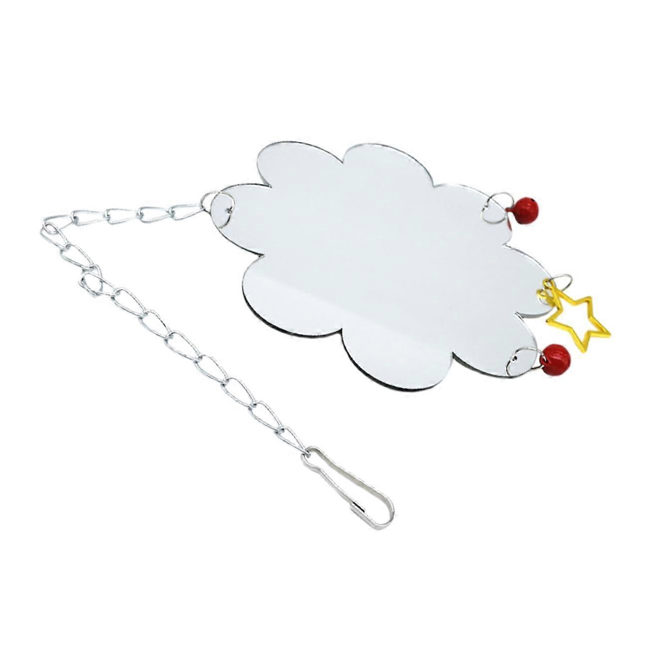 Chicken Cage Hanging Mirror with Bell for Birds – Durable Pet Toy for Self Entertainment and Playtime