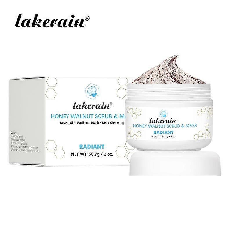 Honey & Walnut Facial Scrub with Honey Extract & Aloe Vera, Gentle Walnut Shell Polish for Dead Skin Removal, Soothes & Hydrates While Eveni