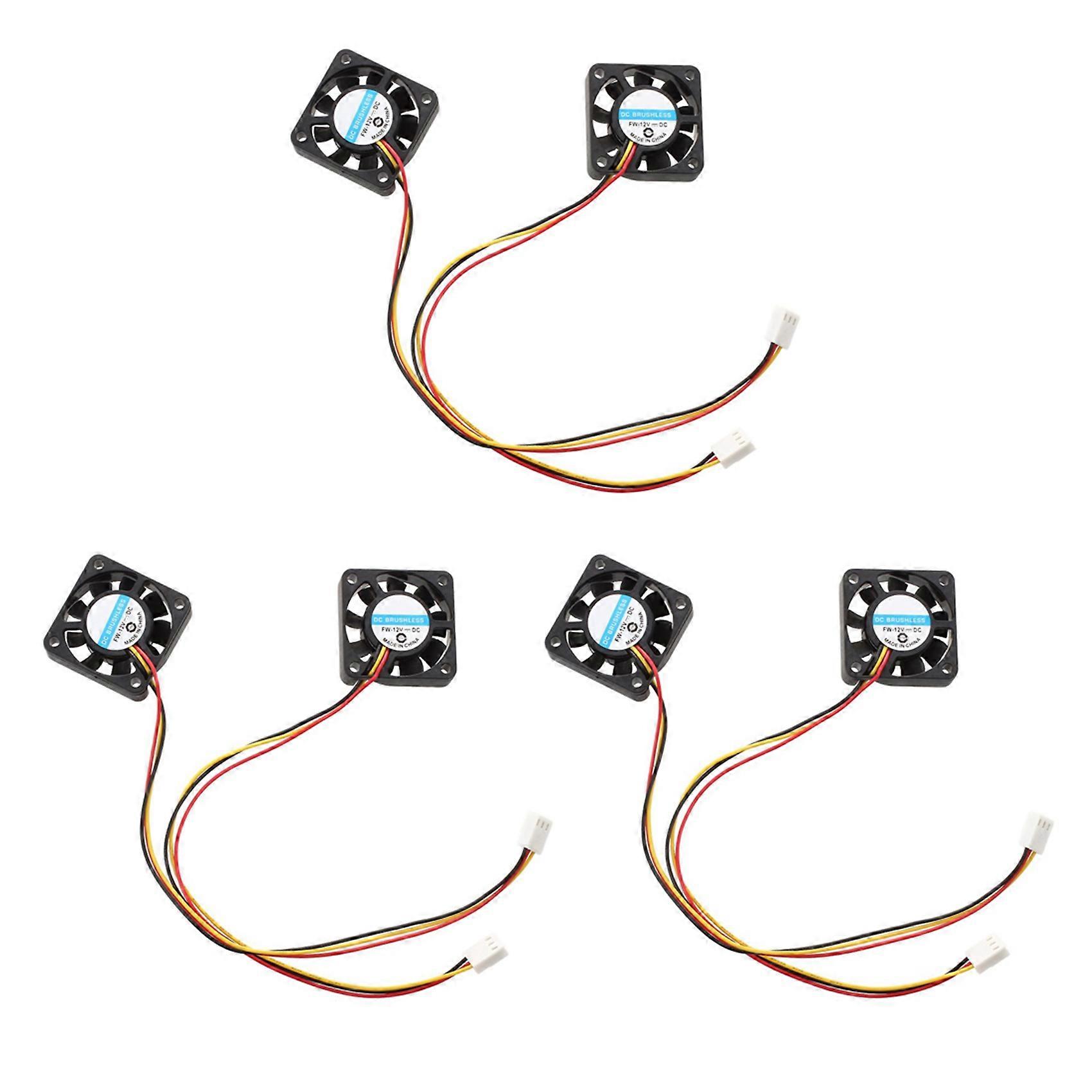 6 Pcs 3 Pin 40mm Square PC Computer Cooling Fan DC 12V Black