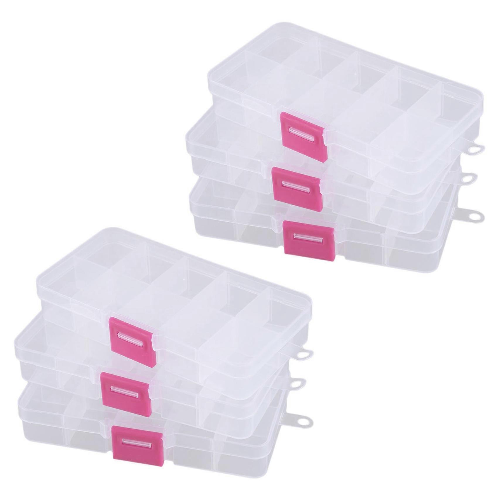 6Pcs 10 Grid Electronic Component Parts Kits Plastic Storage BoX Case