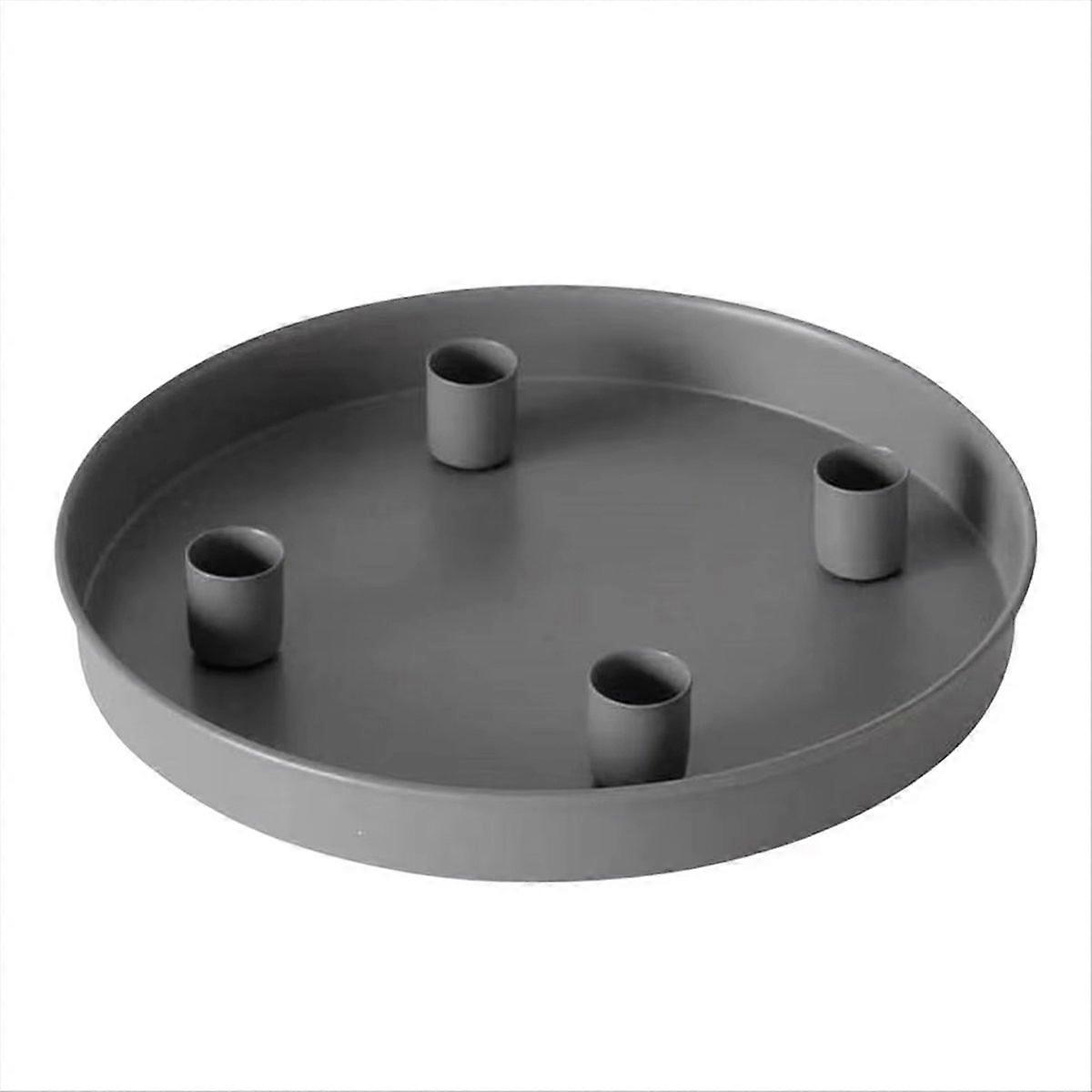Round Tray with 4 Magnetic Candle Stand