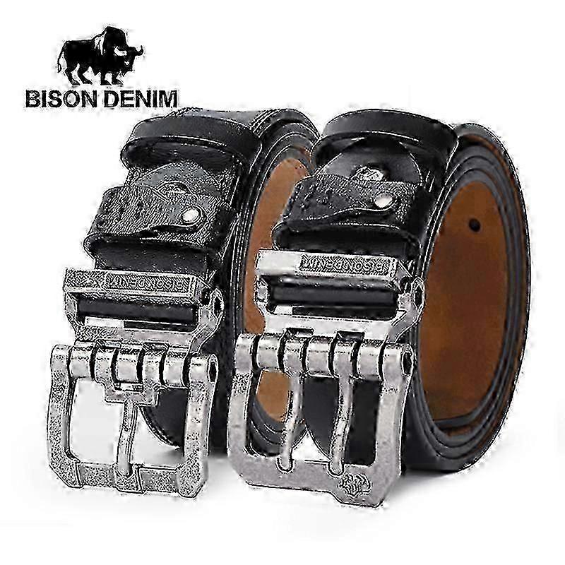 خمر جلد البقر جلد طبيعي مصمم أحزمة رجالية مع مشبك دبوس للجينز - أحزمة الخصر الفاخرة عالية الجودة