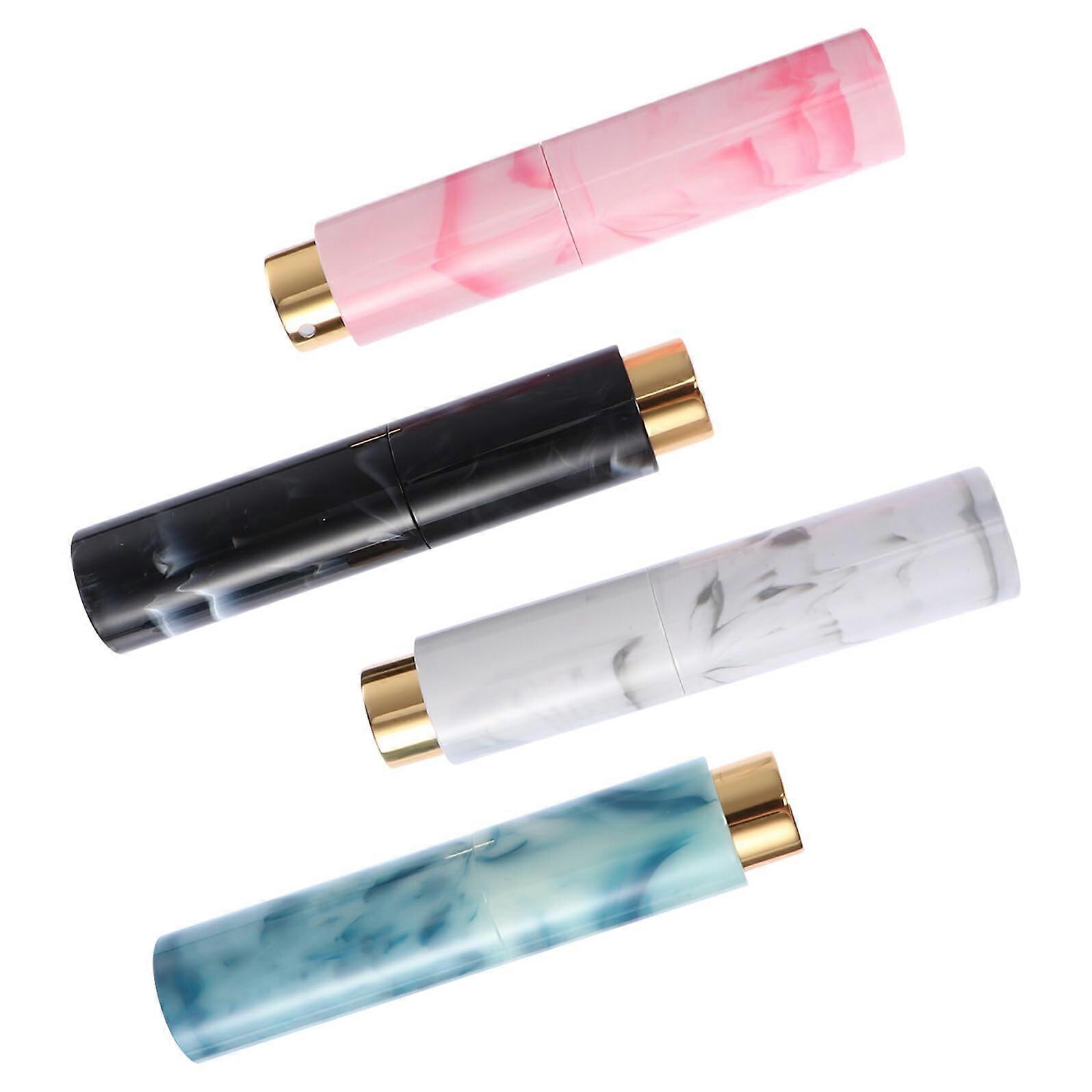 4pcs Marble Pattern Travel Spray Bottles Refillable Perfume Atomizers Leakproof Glass for Essential Oils