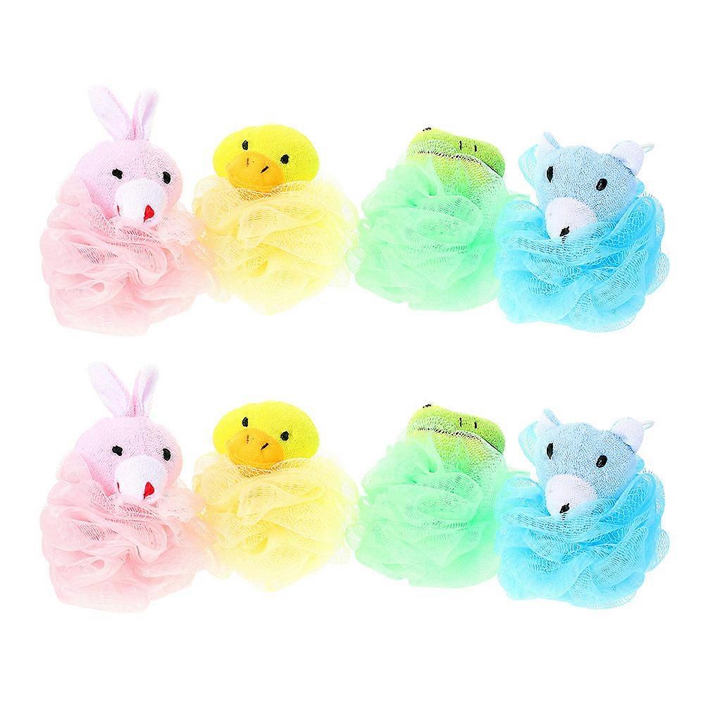 Cartoon Bath Balls Bubble Making Nets for Bath 8Pcs Assorted Color Shower Set