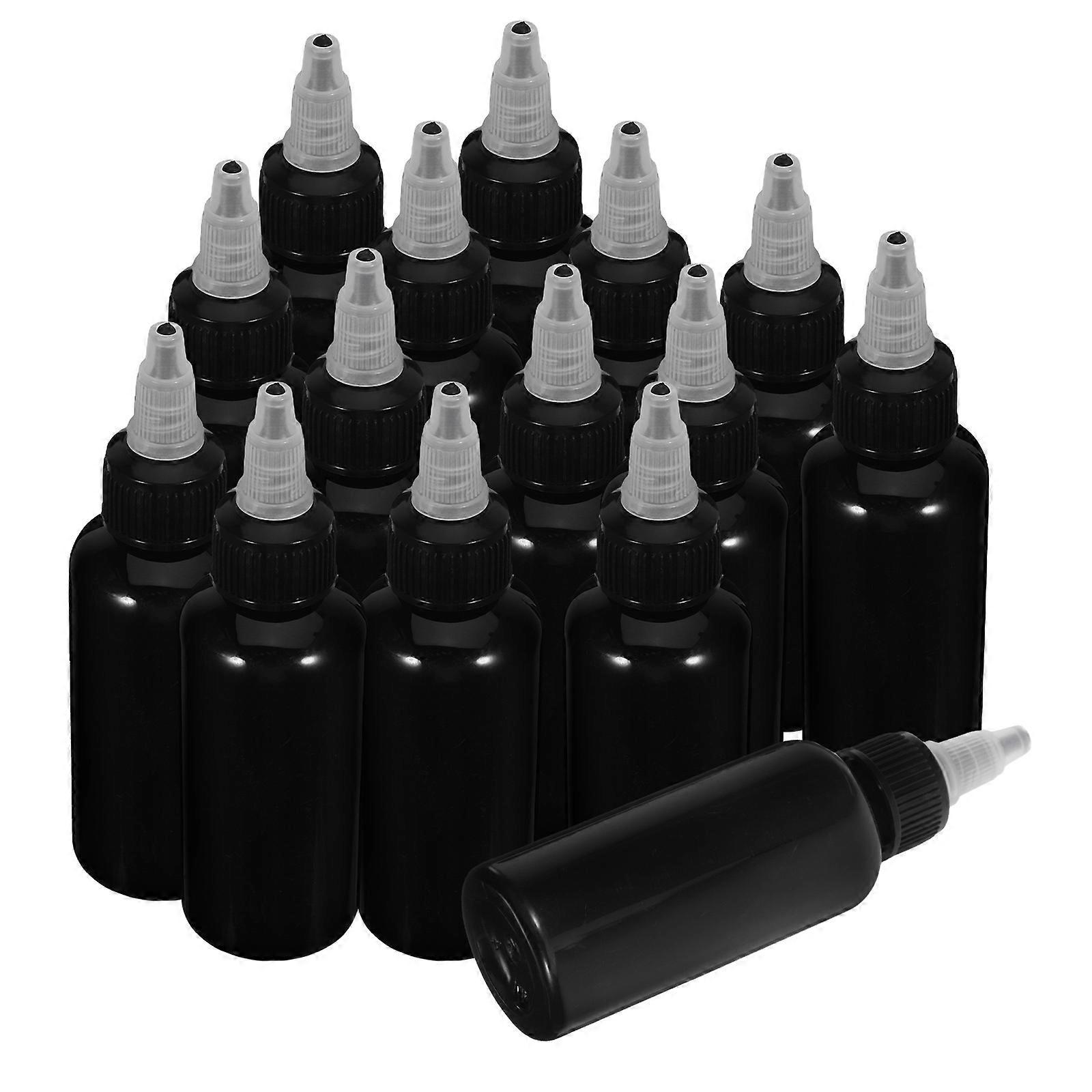 Precision Tip Plastic Bottles for Paint Dispensing 15Pcs Black Squeeze Bottles