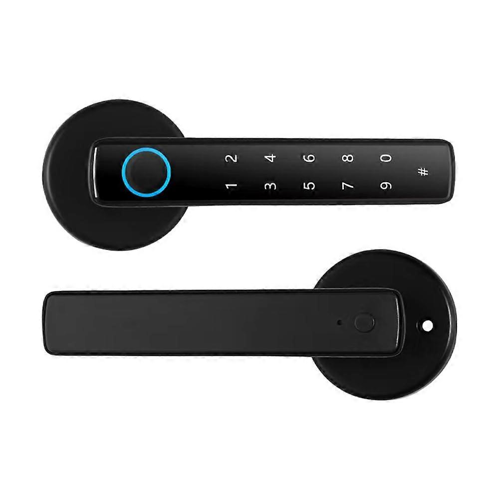 Smart Fingerprint Door Lock with Handle, 4in1 Keyless Entry, App and Password Unlock for 3555mm Doors