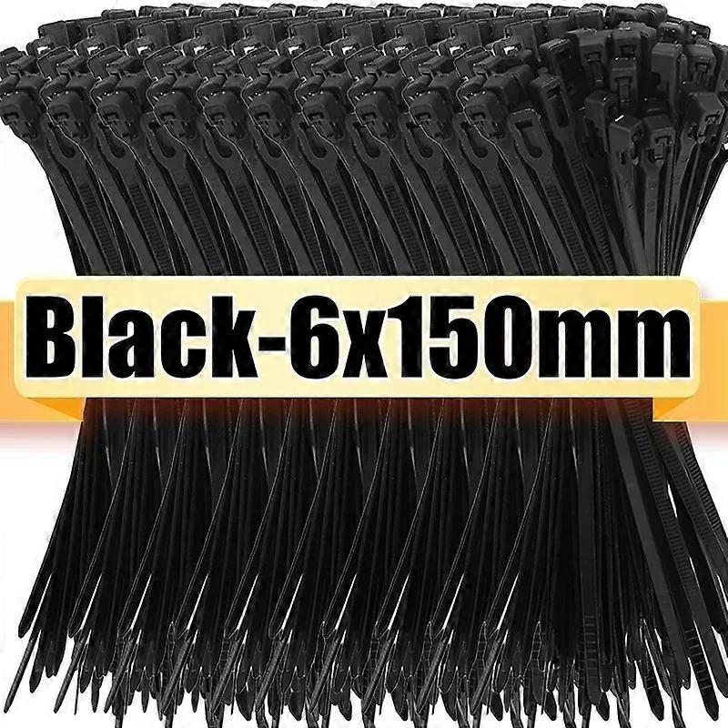 100-1000pcs Reusable Nylon Cable Ties Releasable Self-locking Loose Slipknot Cables Ties Wire Fixed Strap Zip Ties Binding
