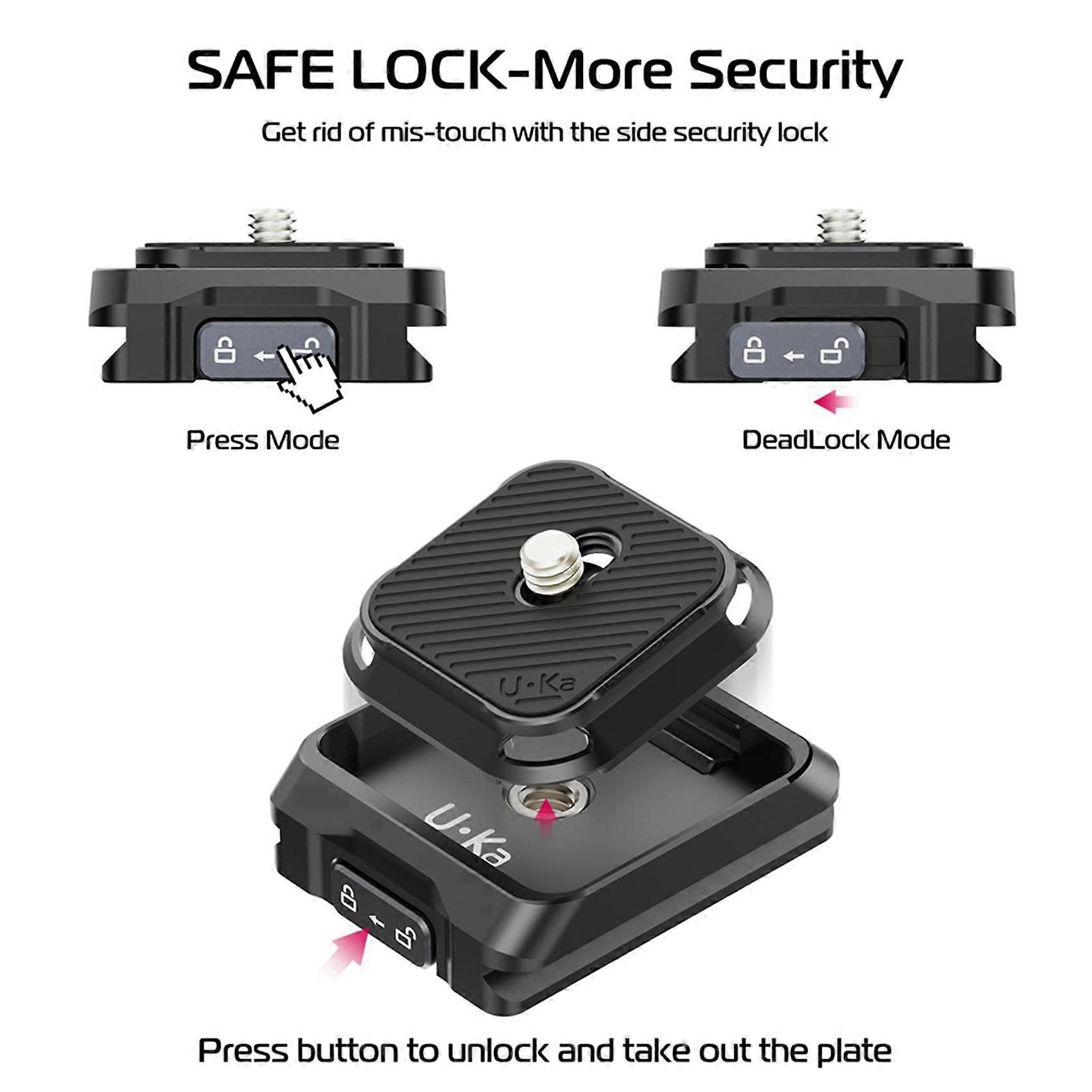 3X ULANZI UKA01 Camera Quick Release Plate Kit Arca/F38 Interface Plate Mount Quick Setup System for Sony/Nikon/DJI/Fuji