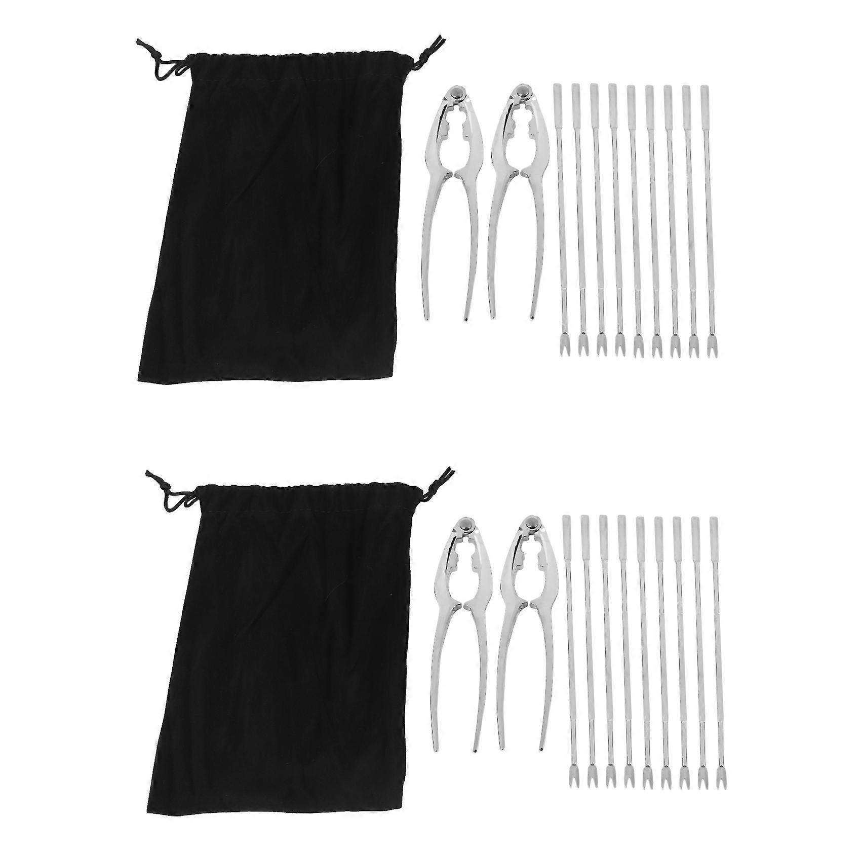 Seafood Tool Kit,Stainless Steel Crab Leg Cracker and Forks Nut Cracker Set Shellfish Sheller 24Pcs
