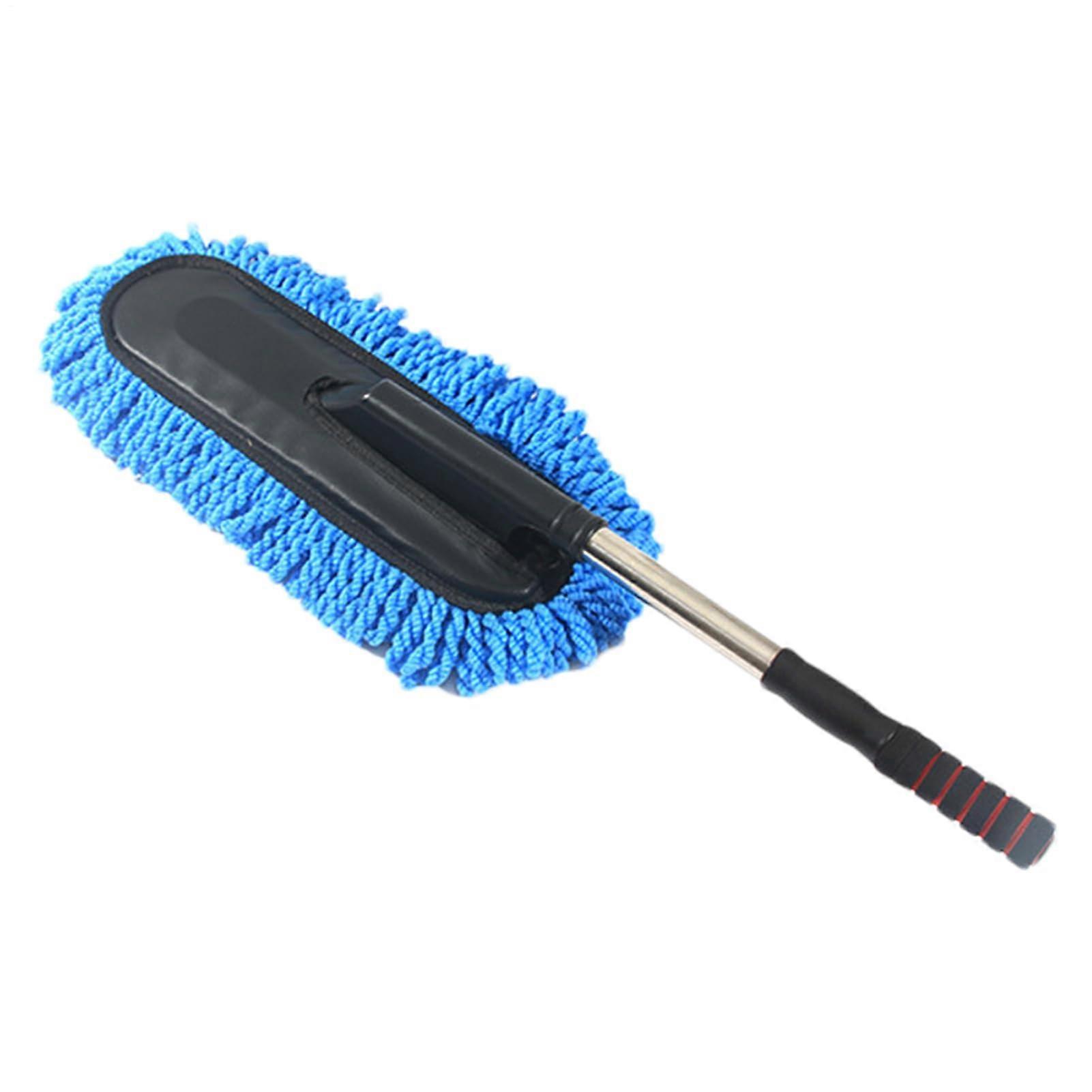 Extendable Microfiber Car Duster with Long Handle for Truck SUV and Home Cleaning Blue