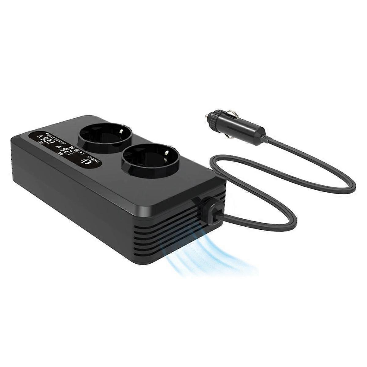 200W Car Inverter DC 12V to AC 220V Transformer European Standard Sockets with Type-C USB Fast Char