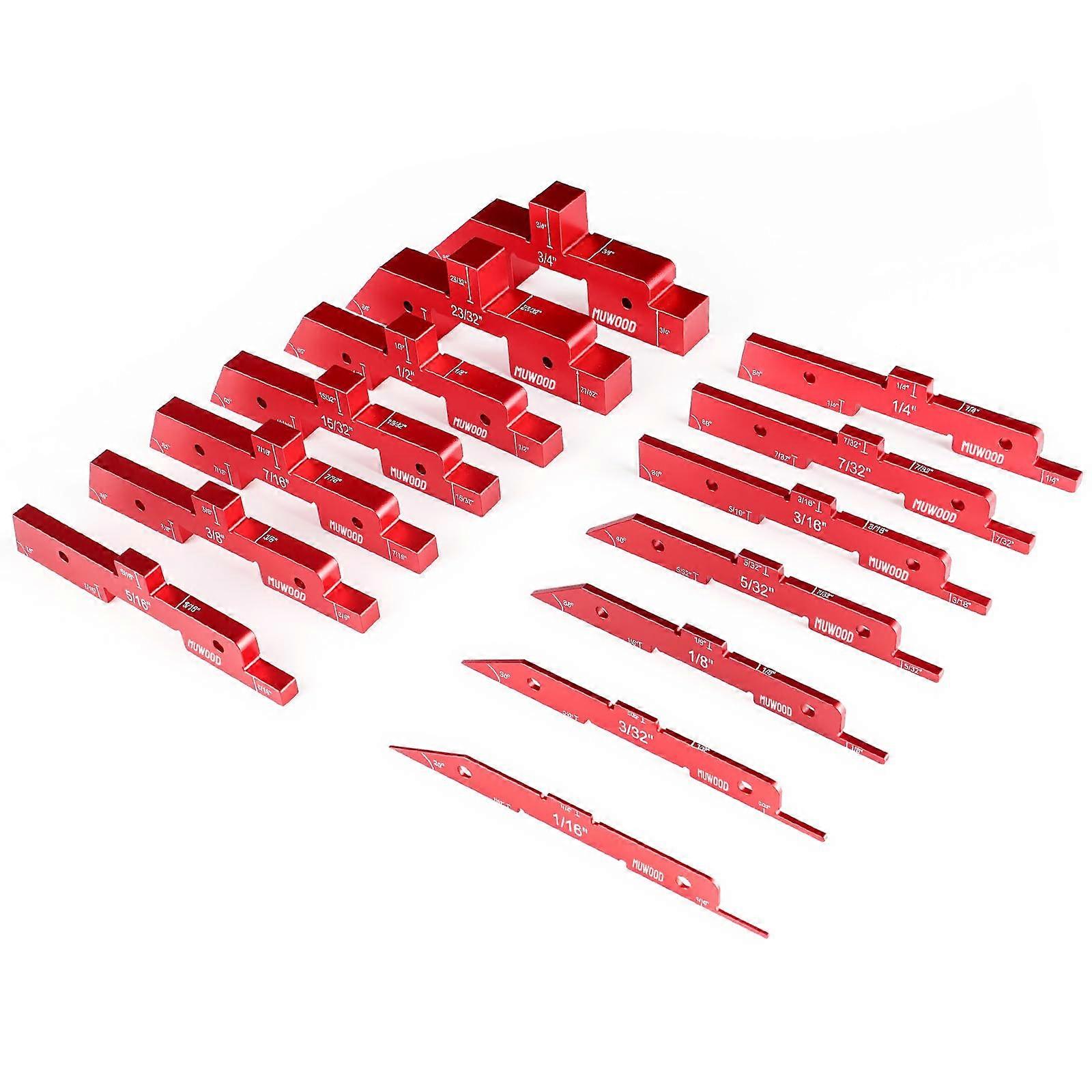 Router Table Setup Blocks 14pcs Aluminum Precision Gauge Set for Woodworking Height Adjustment