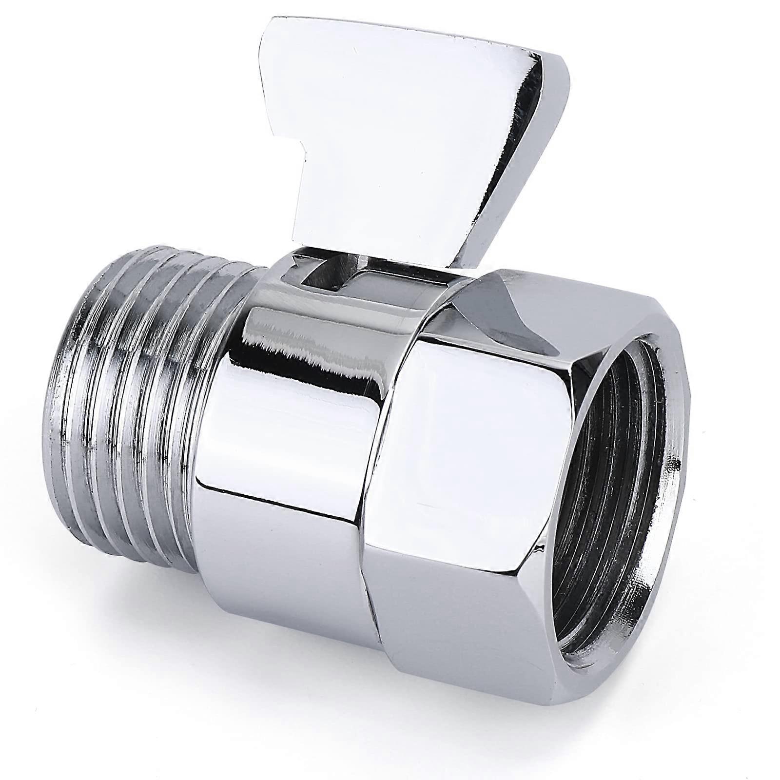 Brass Shower Shut Off Valve with Chrome Finish, Adjustable Water Saving Flow Control for Handheld Shower