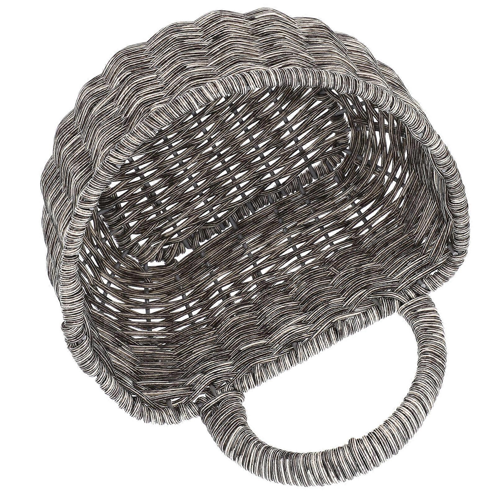 Kitchen Organizer Hanging Basket for Vegetable Storage in Grey Plastic