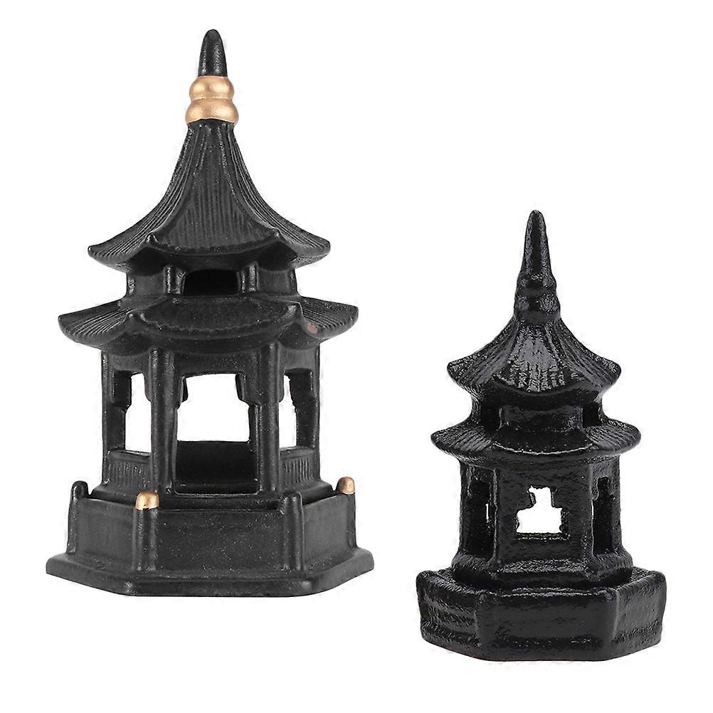 Ceramic Six-Angled Pavilion Garden Hexagonal Pavilion Decors 2Pcs