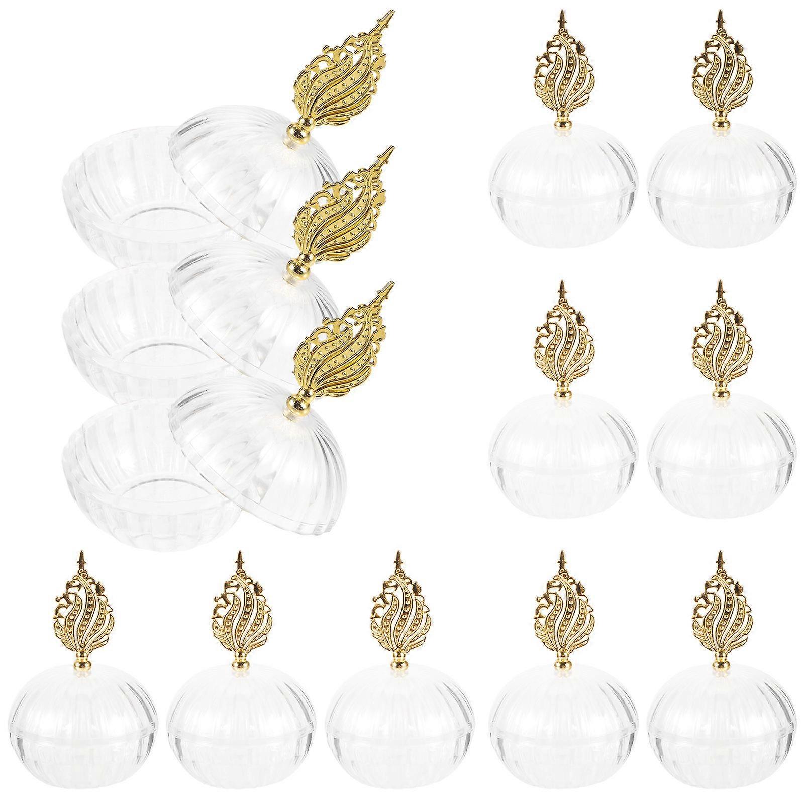 Golden Candy Boxes Plastic Party Candy Boxes for Storage Use 12Pcs Set