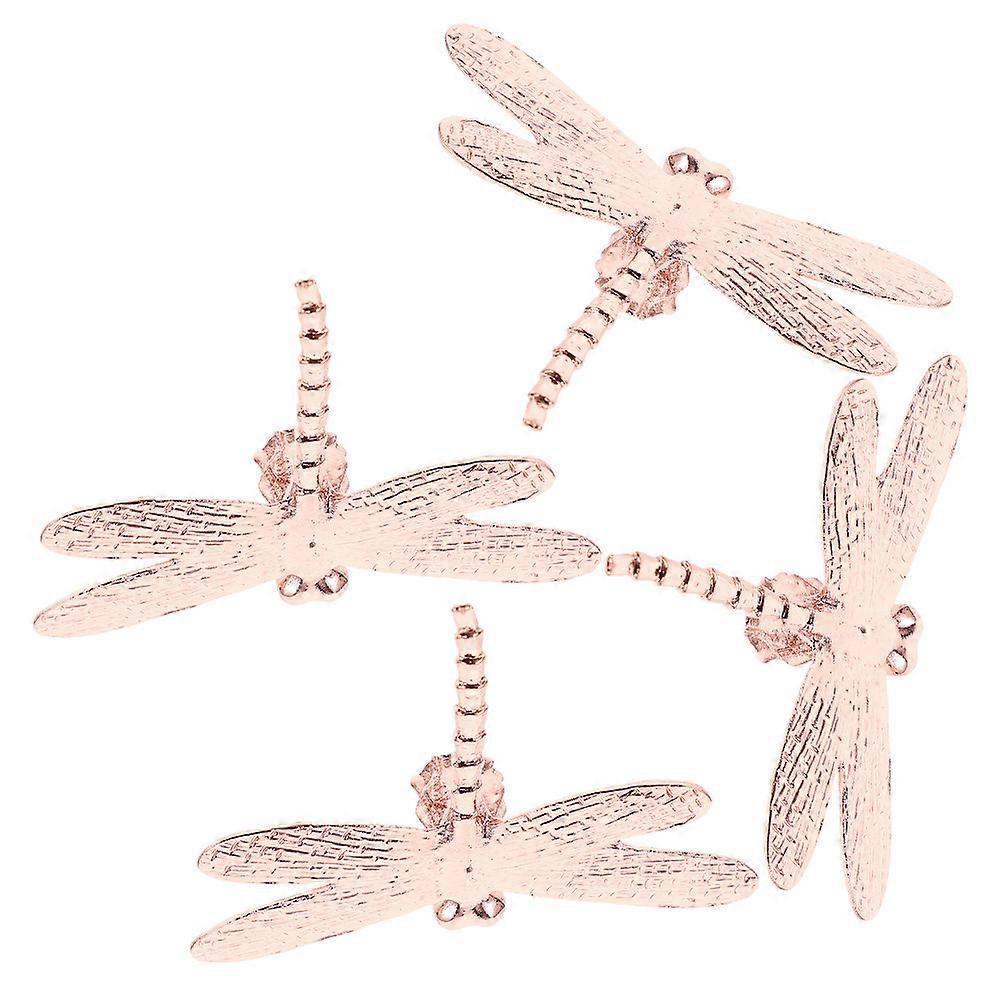 Pink Dragonfly Cabinet Knobs Zinc Alloy Decorative Handles for 8Pcs