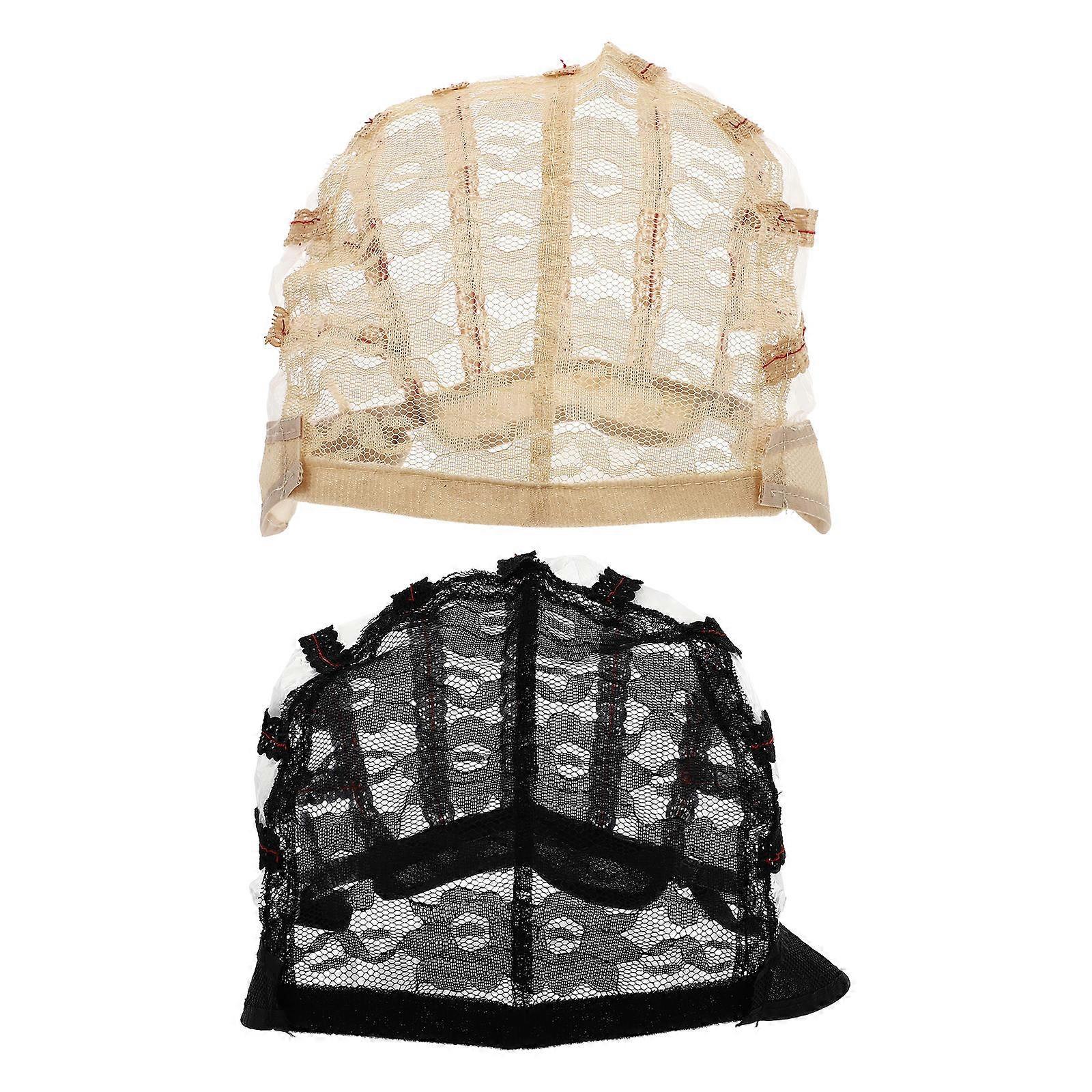 Elastic Wig Caps Mesh for Wig Making 2Pcs Lace Assorted Color Caps