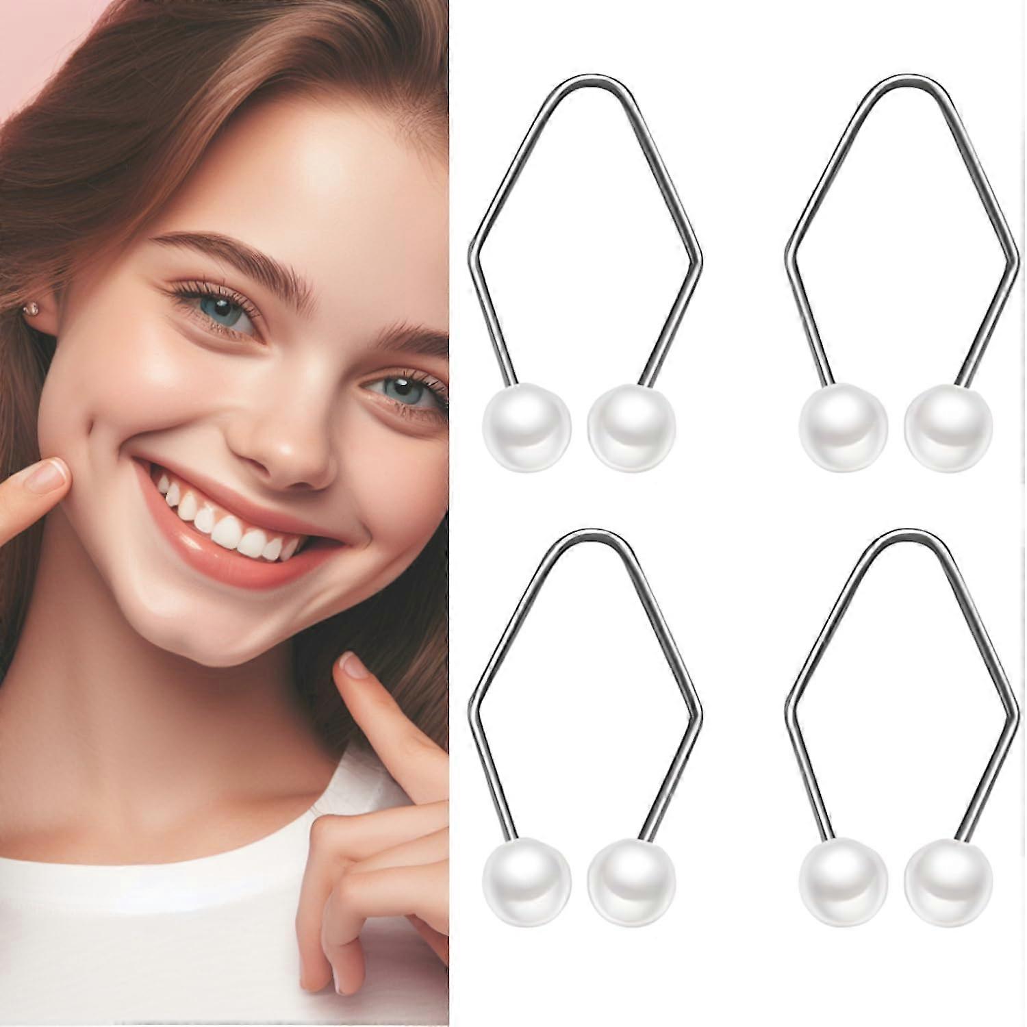 4pcs Dimple Maker for Cheeks Facial Exercise Tool Set Natural Dimple Shaping Pearl White