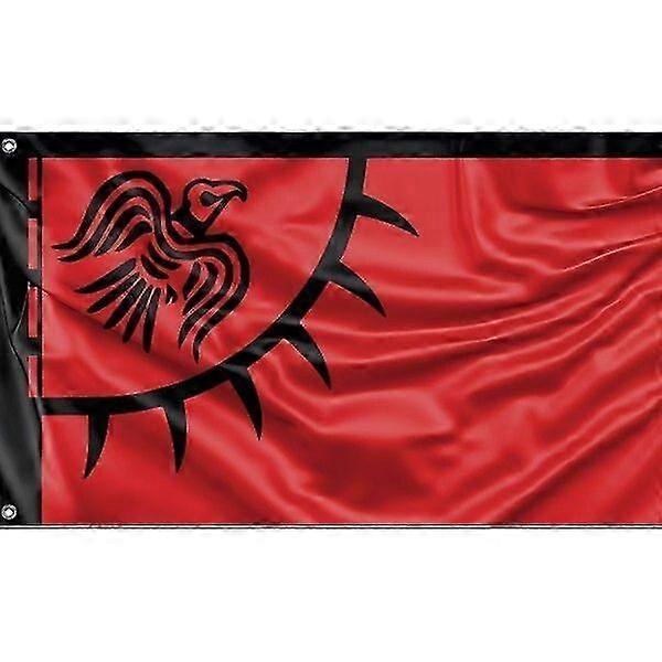 Drapeau du Corbeau Viking Rouge