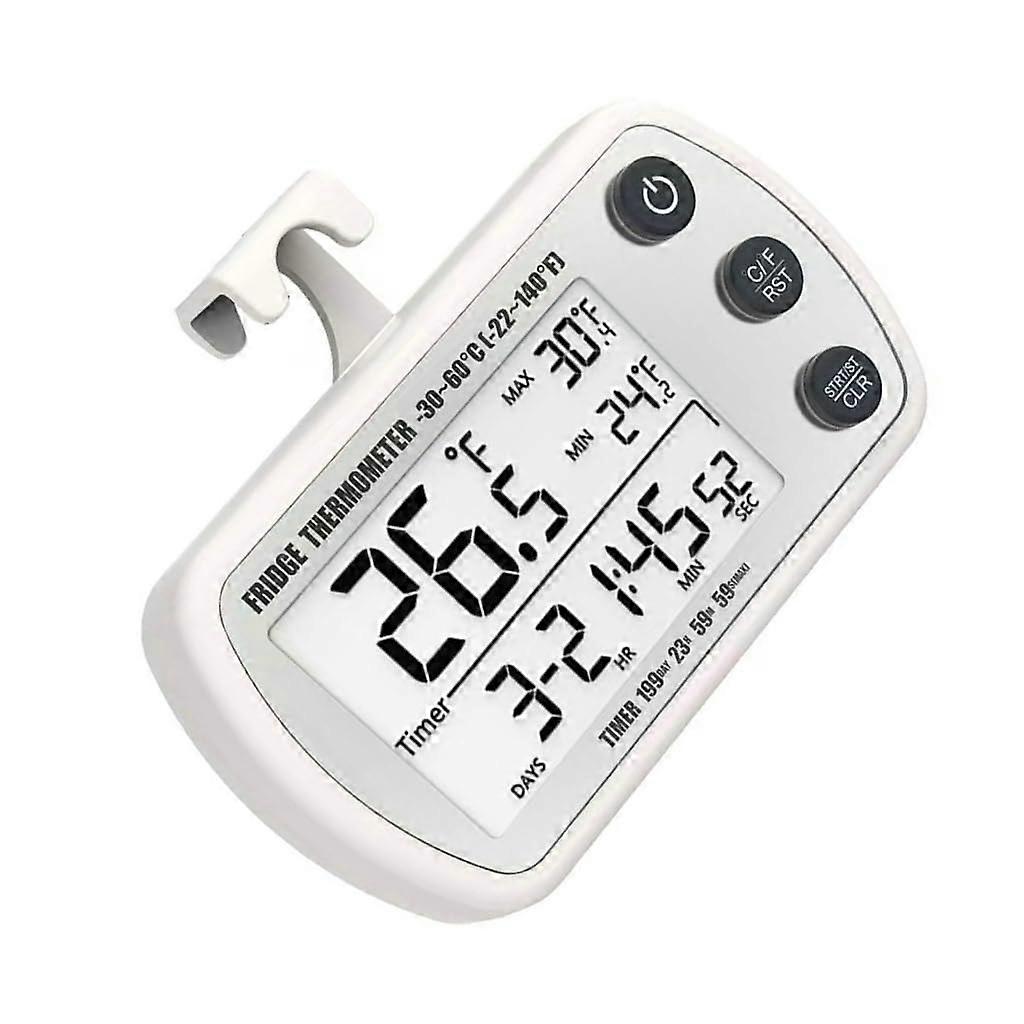 Digital Refrigerator Freezer Thermometer with Large Clear Display for Precise Temperature Control White