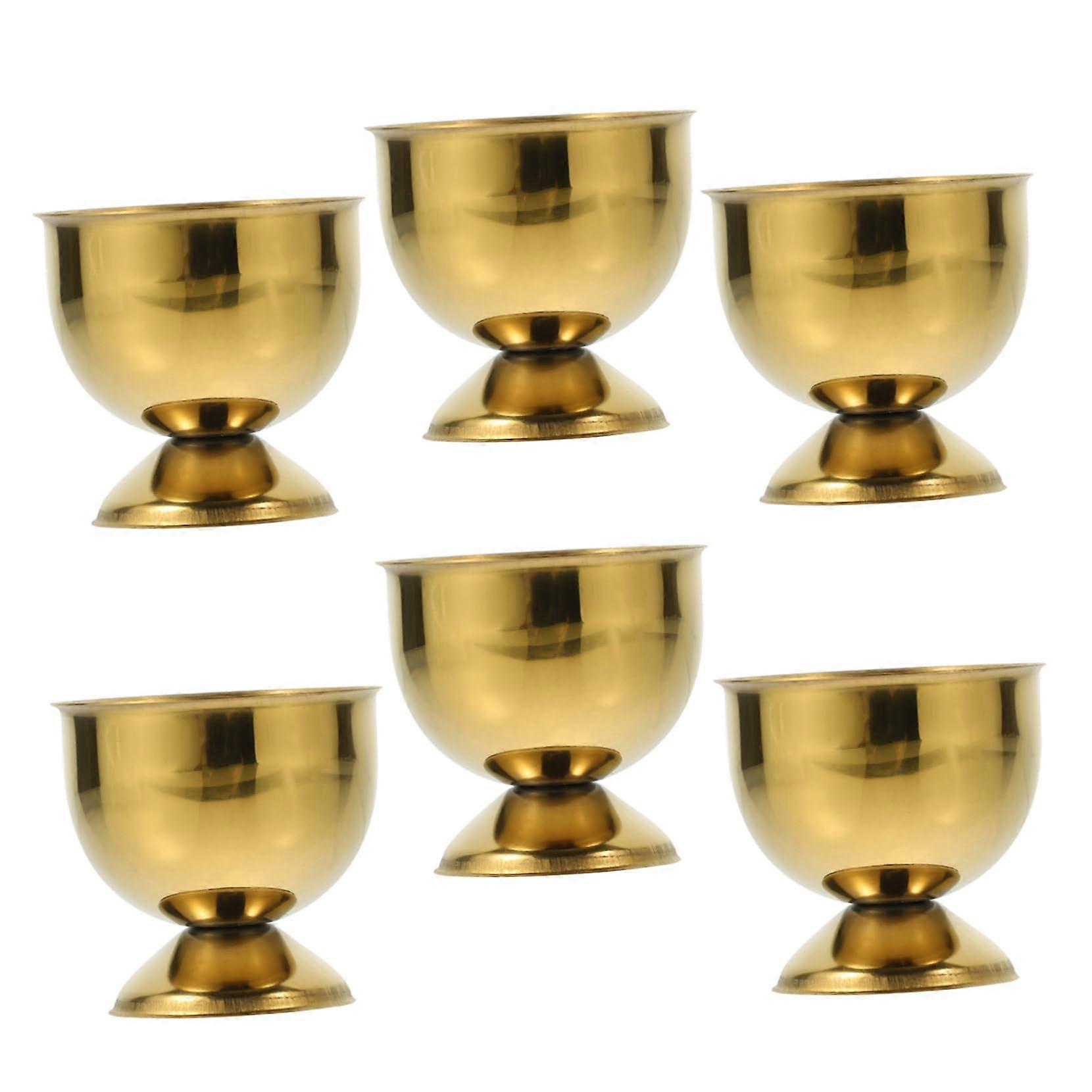 6pcs Stainless Steel Egg Cups Soft Boiled Holders for Elegant Breakfast Table and Kitchen Counter
