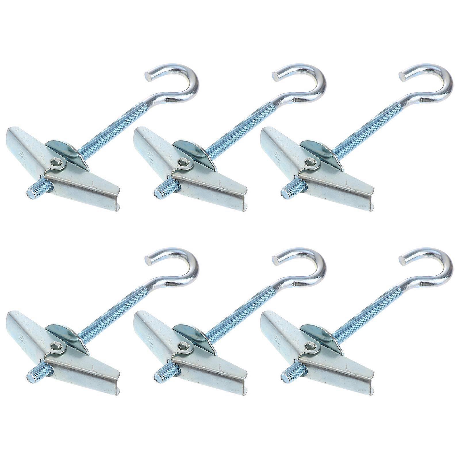 Silver Ceiling Hook Toggle Wings Hanging Ceiling Hook for Hanging Things 6Pcs