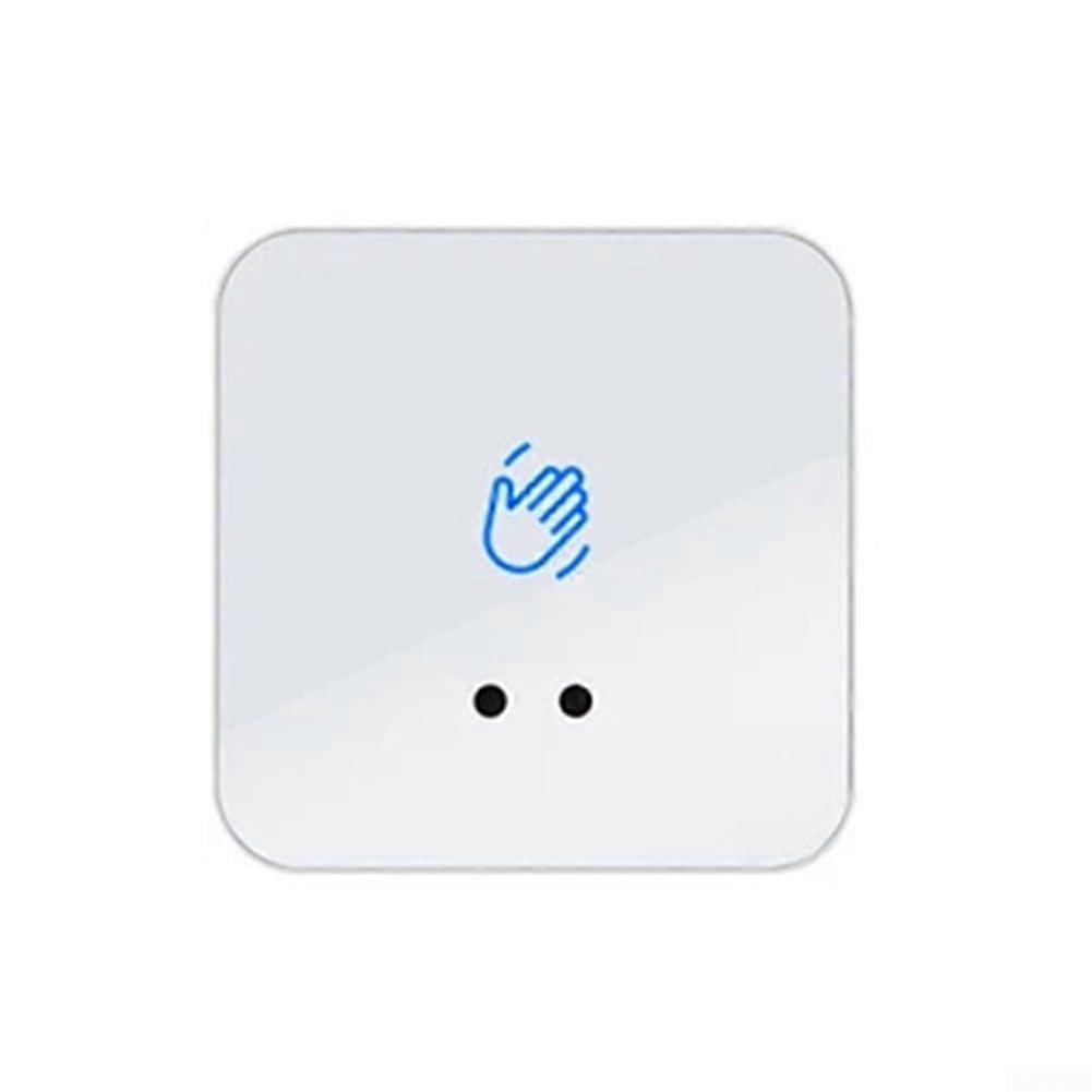 12V 24V Infrared Sensor Switch with LED, Hands Wall Mounted Access Control Button, White 86x86mm