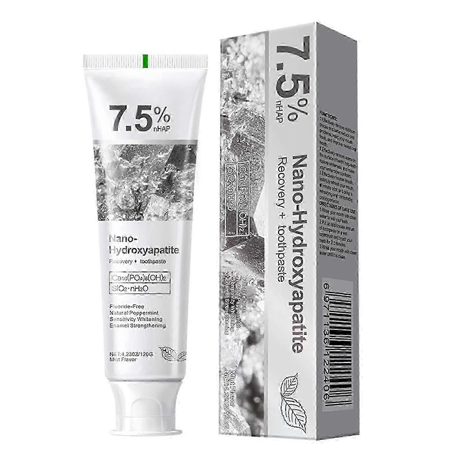 1-3X Hydroxyapatite Toothpaste,Toothpaste with 7.5% Nanos Hydroxyapatite