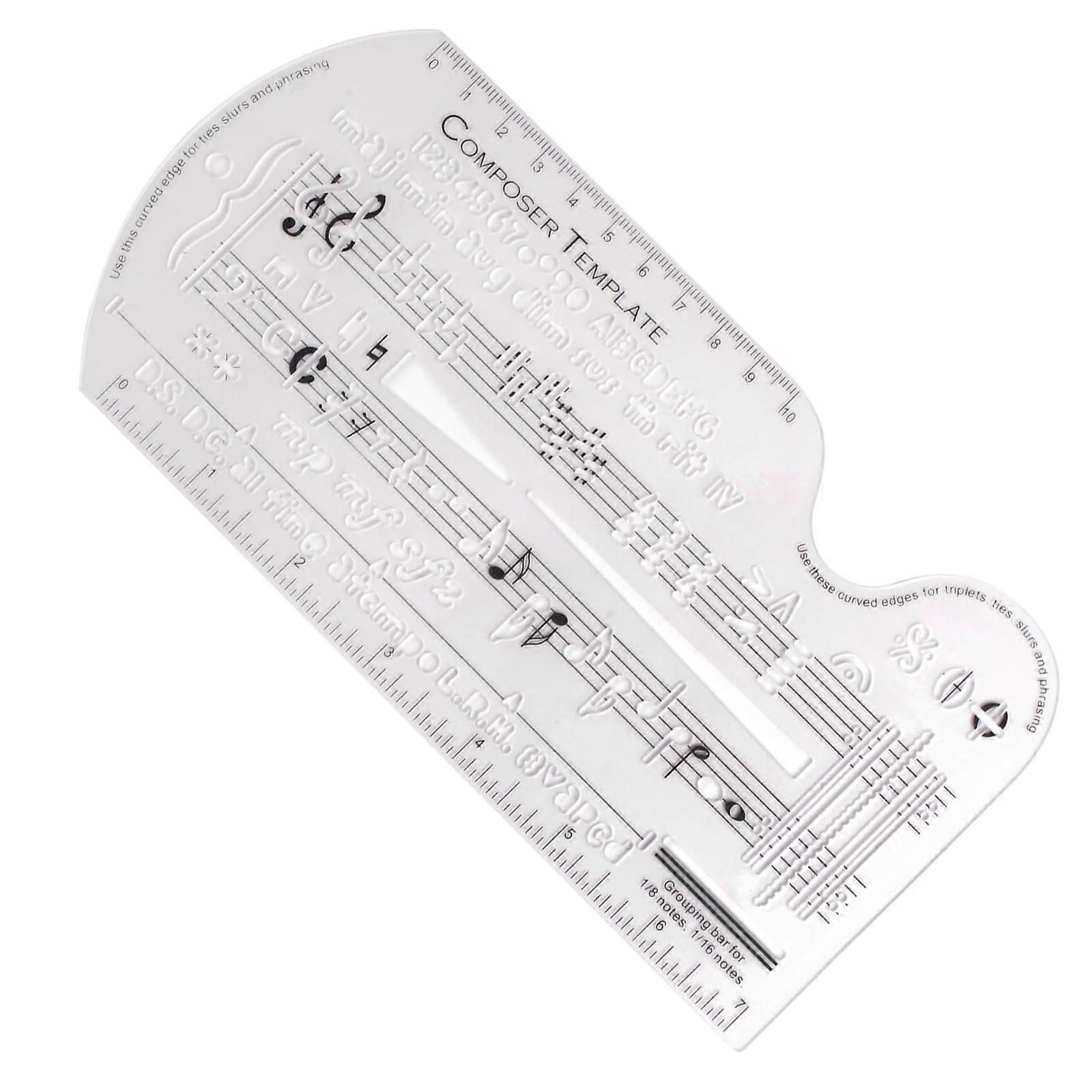 Music Notation Stencil Songwriting Template with Staff Drawing Ruler and Professional Composer Guide