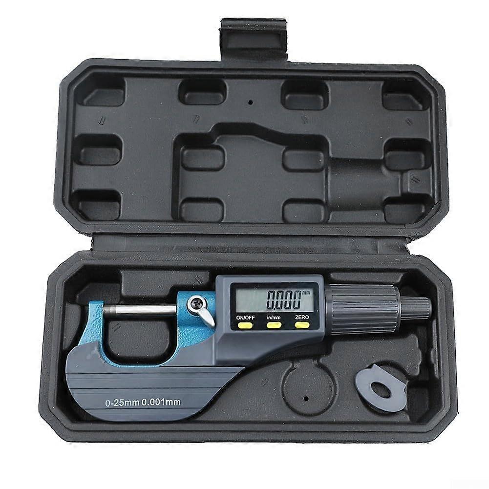 Digital Outside Micrometer 025mm  Precision 0.001mm Resolution Alloy Steel Large Display