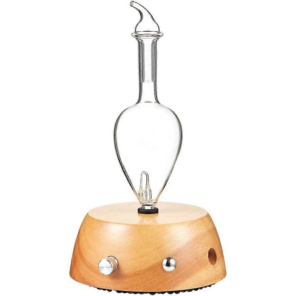 Aromatherapy Diffuser for Essential Oil, Waterless Glass Nebulizer W/Auto-Off Switch, Lightwood US Plug