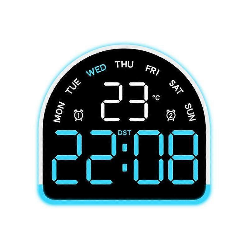 LED Ambient Light Electronic Clock, Color: White Shell Blue Light