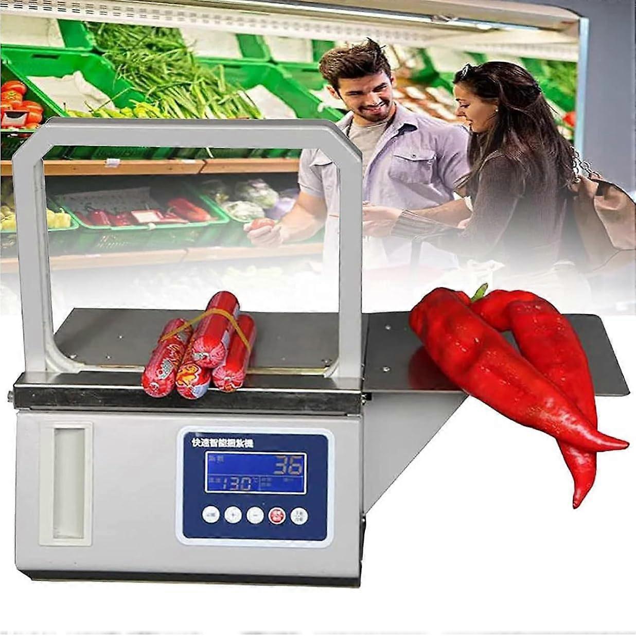 Automatic Vegetable Strapping Machine with Induction, 1.5s Speed OPP Tape Bundler for Supermarket