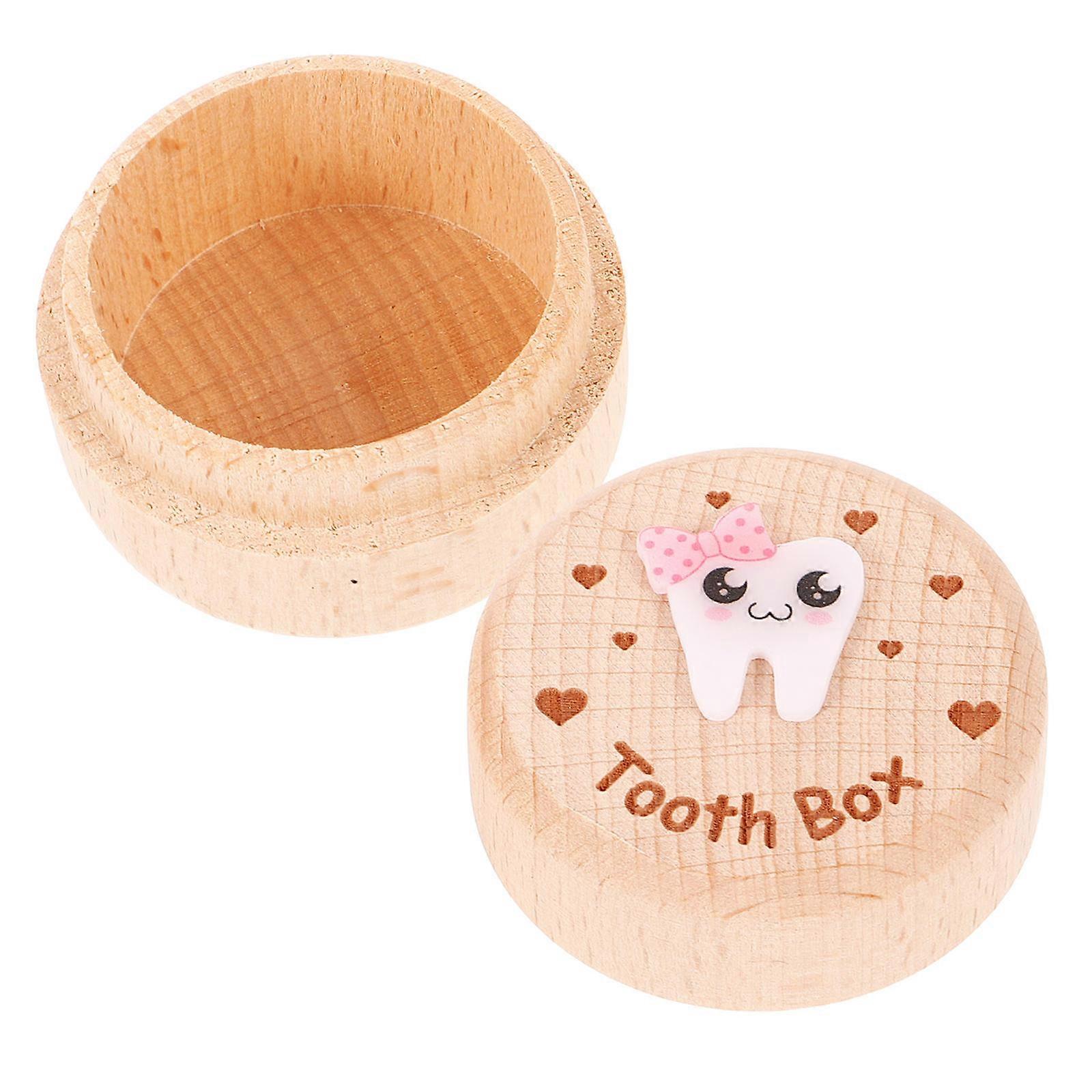 Kids Tooth Box Wooden Keepsake Box for Storage Cute
