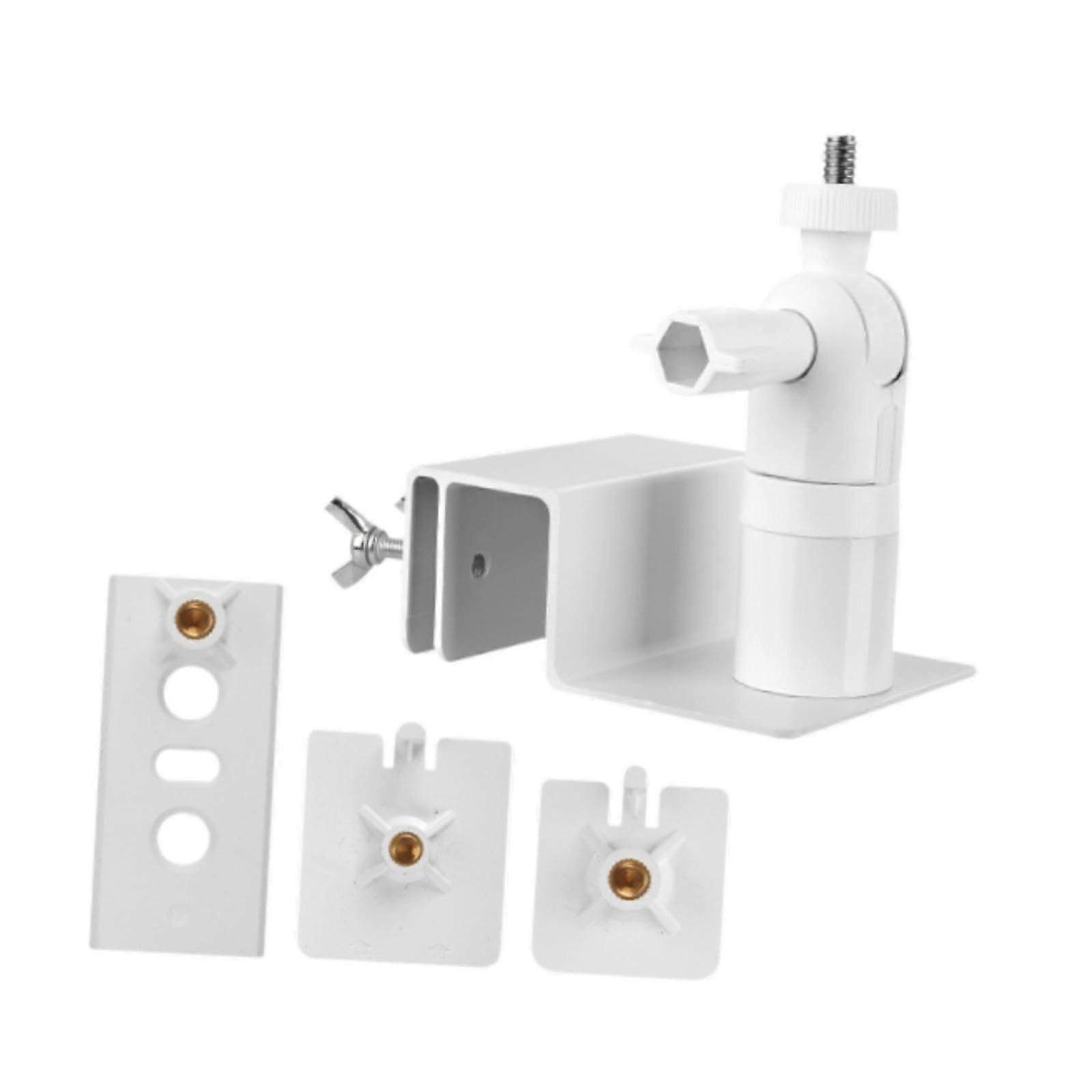 Security Camera Mount with Adjustable Angle, NoDrill Wall and Gutter Bracket, White Stainless Steel