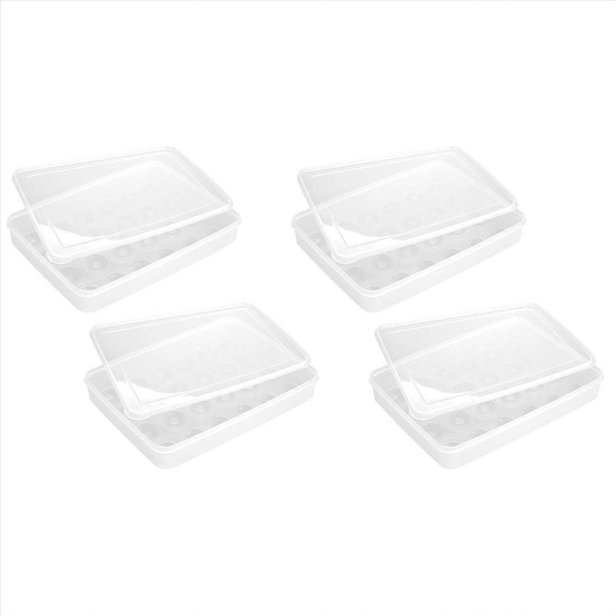 2 Clear Egg Containers with Lid Hold 48 Eggs, Easy Carry, Stackable