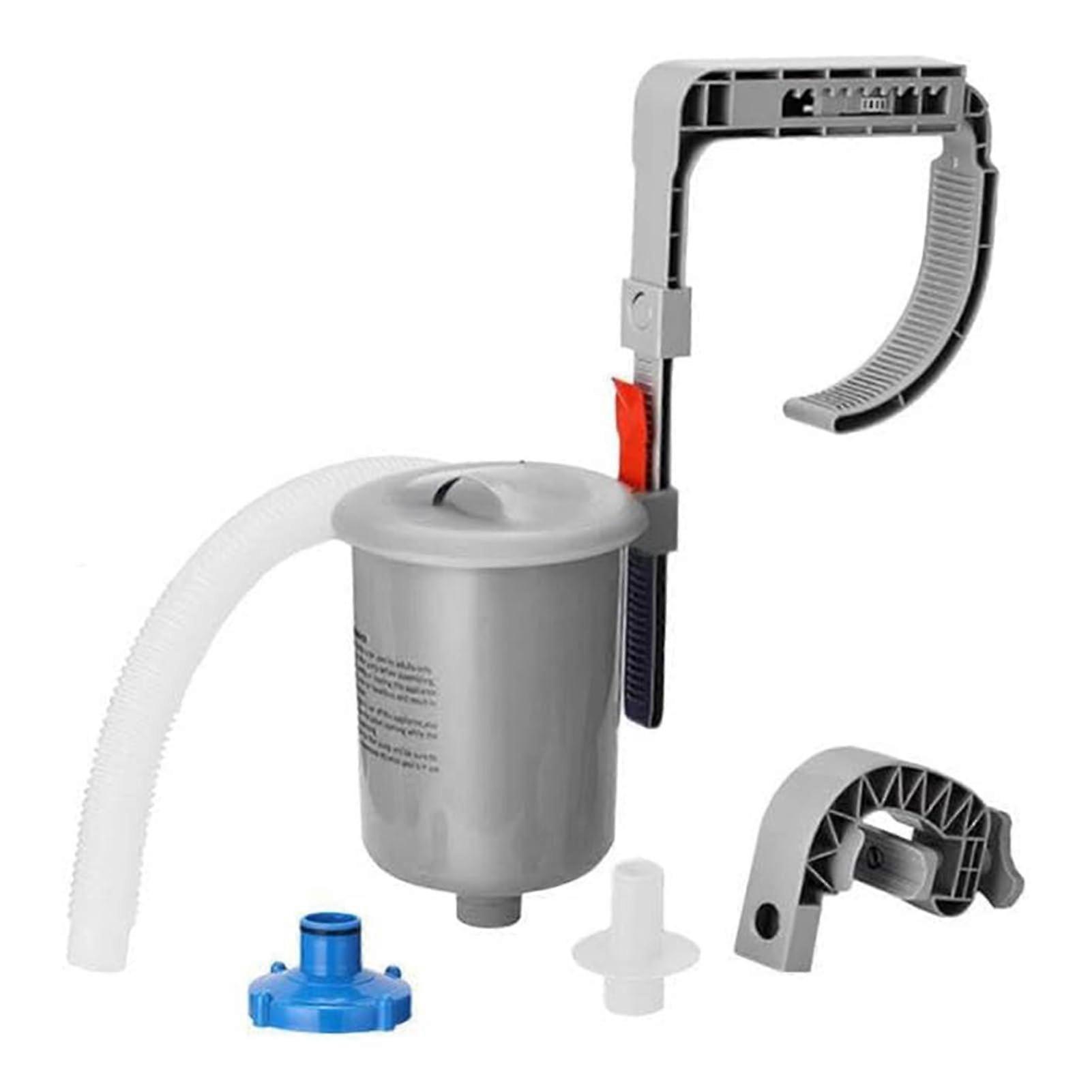 Automatic Above Ground Pool Skimmer with Adjustable Bracket for Debris Removal, Grey