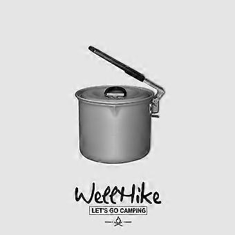 Aluminum Camping Pot Portable Folding Milk Pot Lightweight Outdoor Cooking Pot for Boiling Water and Noodles 1 to 2 Person
